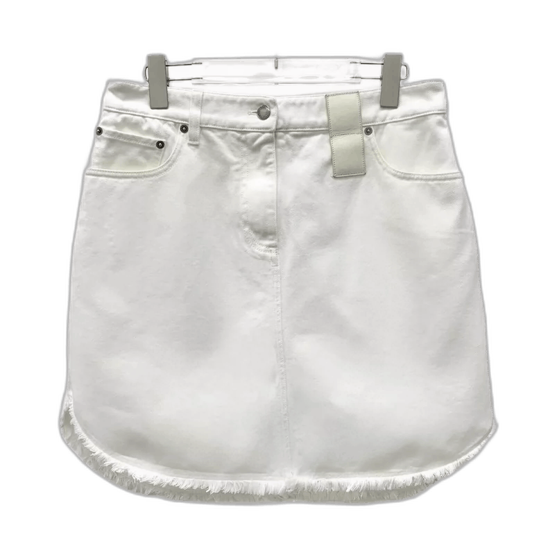 Louis Vuitton Louis Vuitton White Fringed Casual Skirt Size 42" / US 20 - 1 Thumbnail