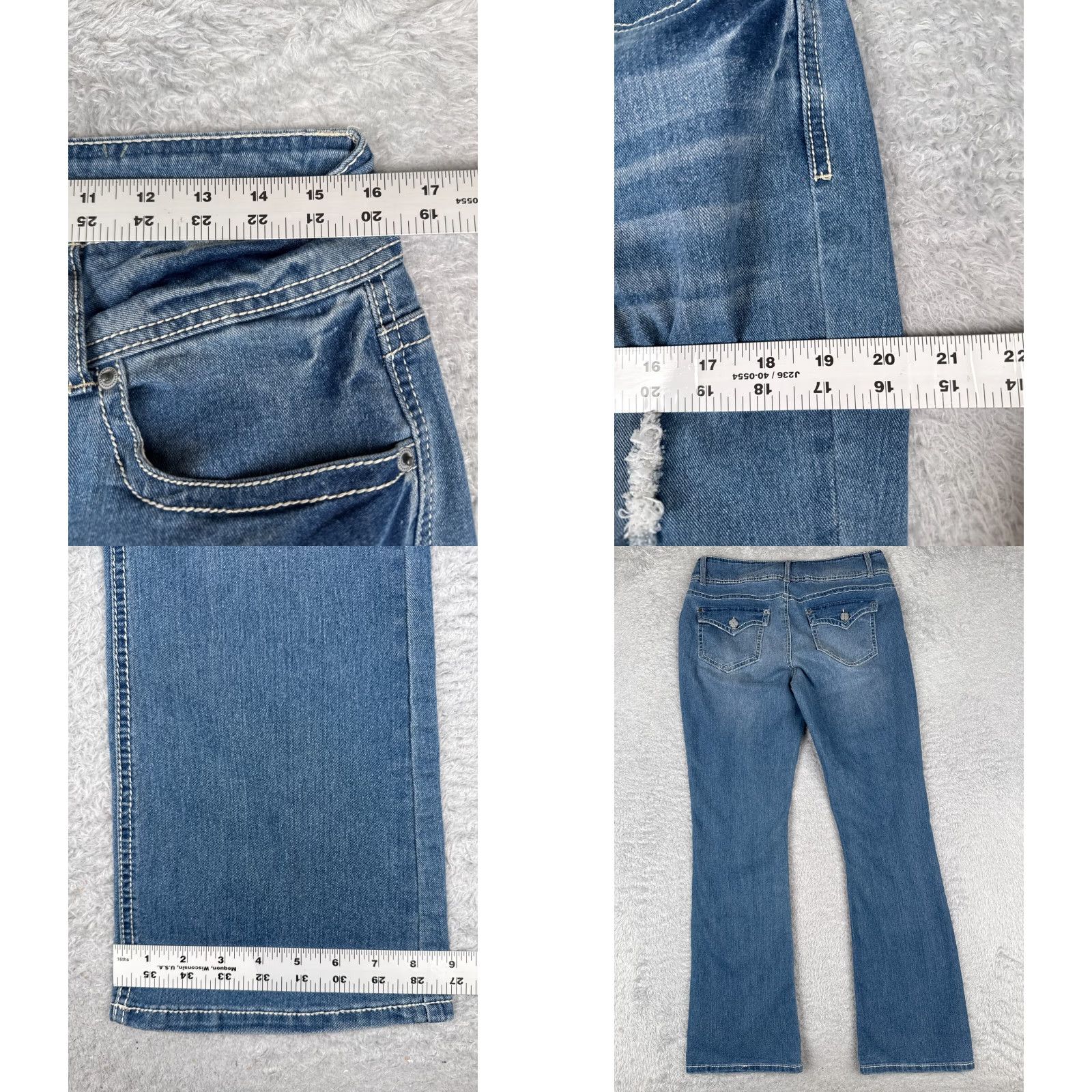 Faded Glory Faded Glory Jeans Womens 12 Blue Denim Distressed Bootcut Mid Rise 32x32 Jeans Size 34" / US 12 / IT 48 - 9 Thumbnail