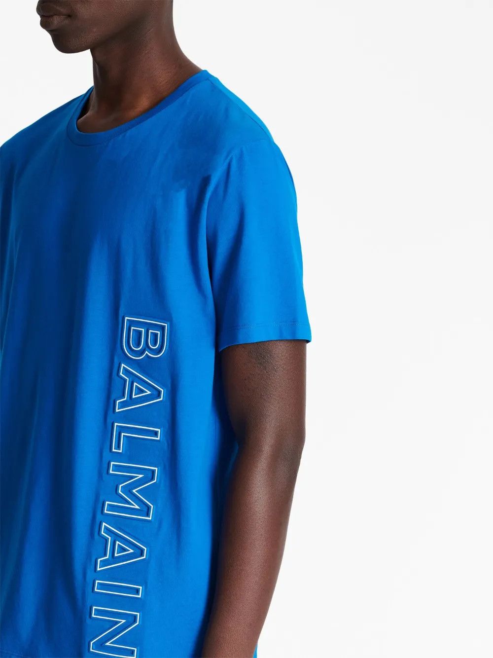 Balmain o1y0426 Logo Crewneck T-Shirt in Bright Blue Size US S / EU 44-46 / 1 - 6 Thumbnail