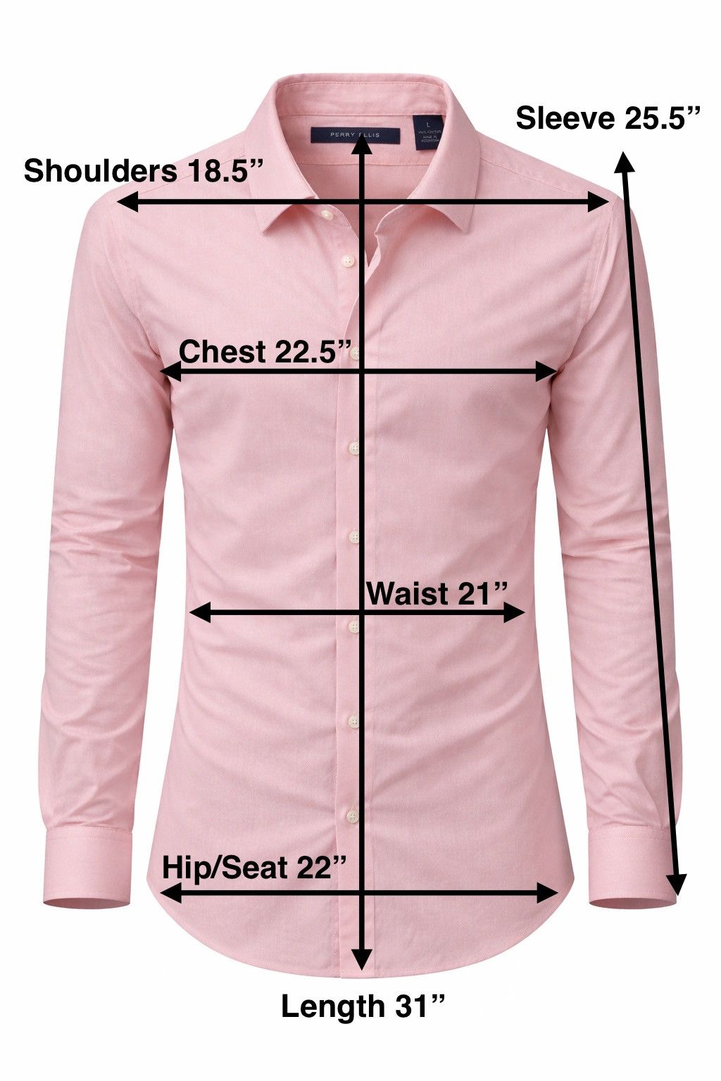 Perry Ellis Perry Ellis Pink Button Up Shirt Large 100% Cotton Classic Size US L / EU 52-54 / 3 - 4 Thumbnail