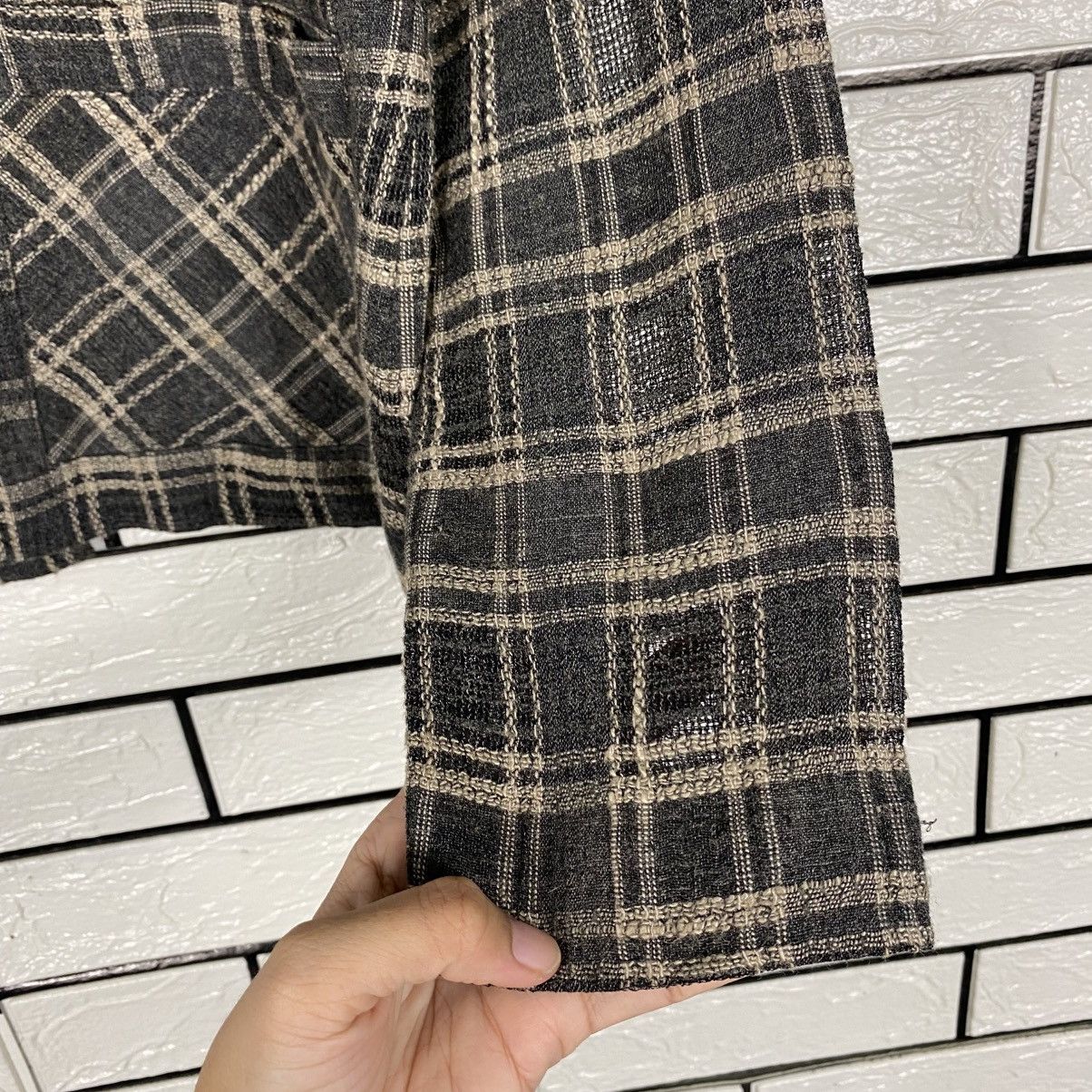 Issey Miyake 📌Vintage Cropped Button Jacket Corsa Tartan Design Check Size US M / EU 48-50 / 2 - 16 Thumbnail