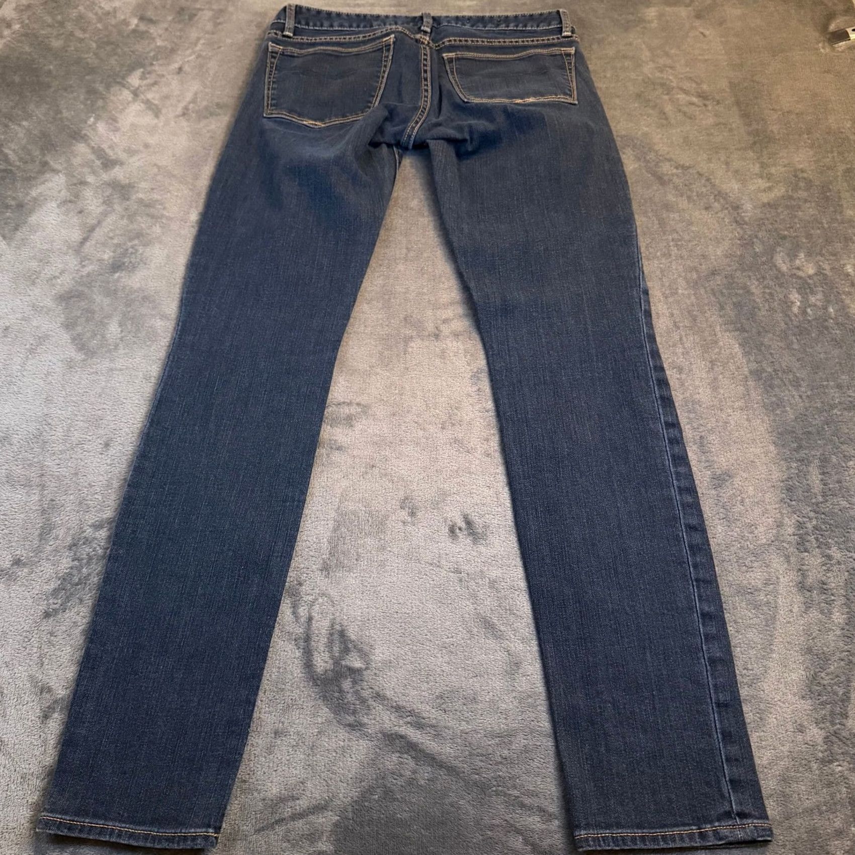 Gap Gap 1969 Always Skinny Jeans Womens 28/6 Regular Blue Dark Wash Stretch Denim 5-Pocket Logo Pockets Zip Fly Size 28" / US 6 / IT 42 - 4 Thumbnail