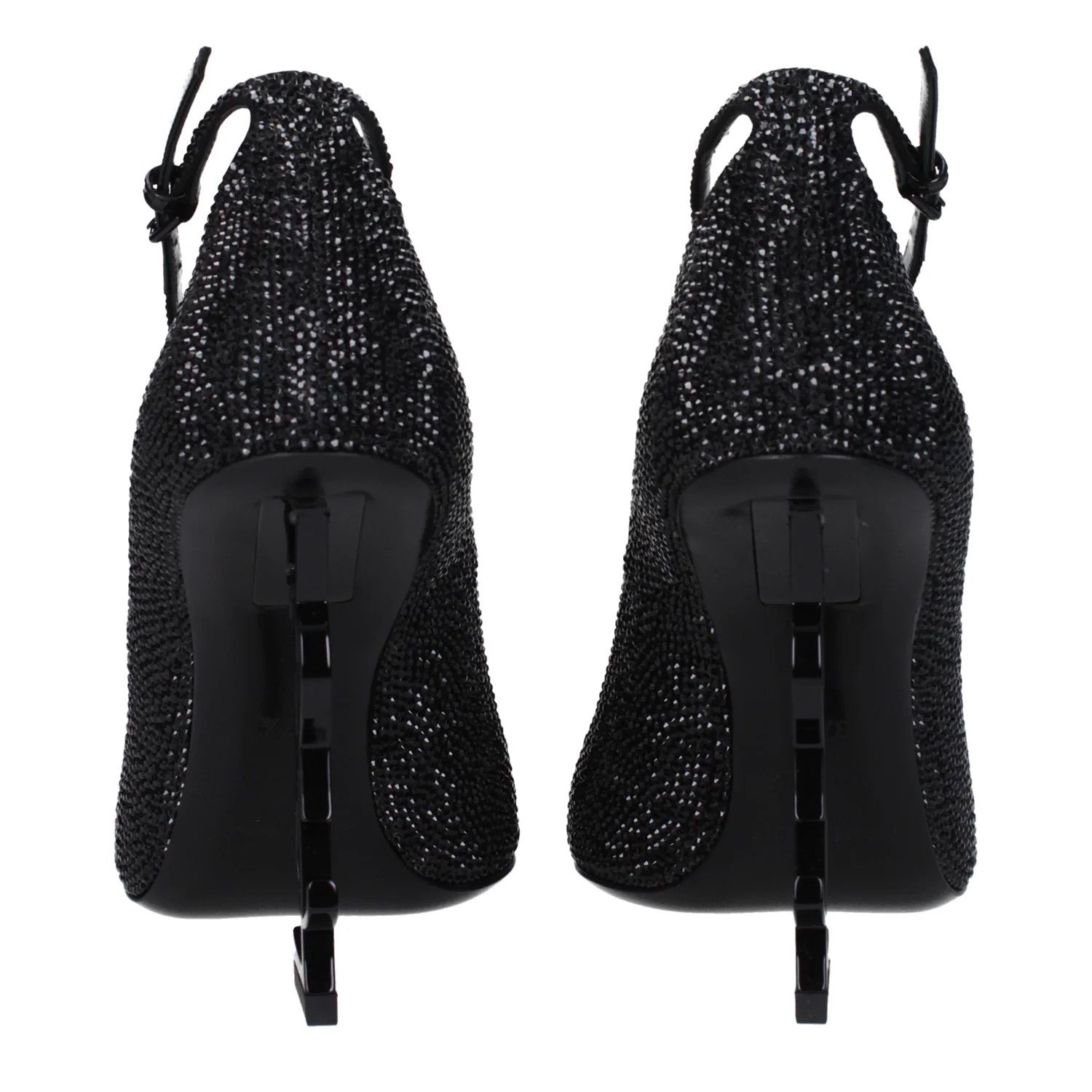 Saint Laurent Paris ob1o1e1124 Rhinestone Sandals in Black Size US 7 / IT 37 - 5 Thumbnail