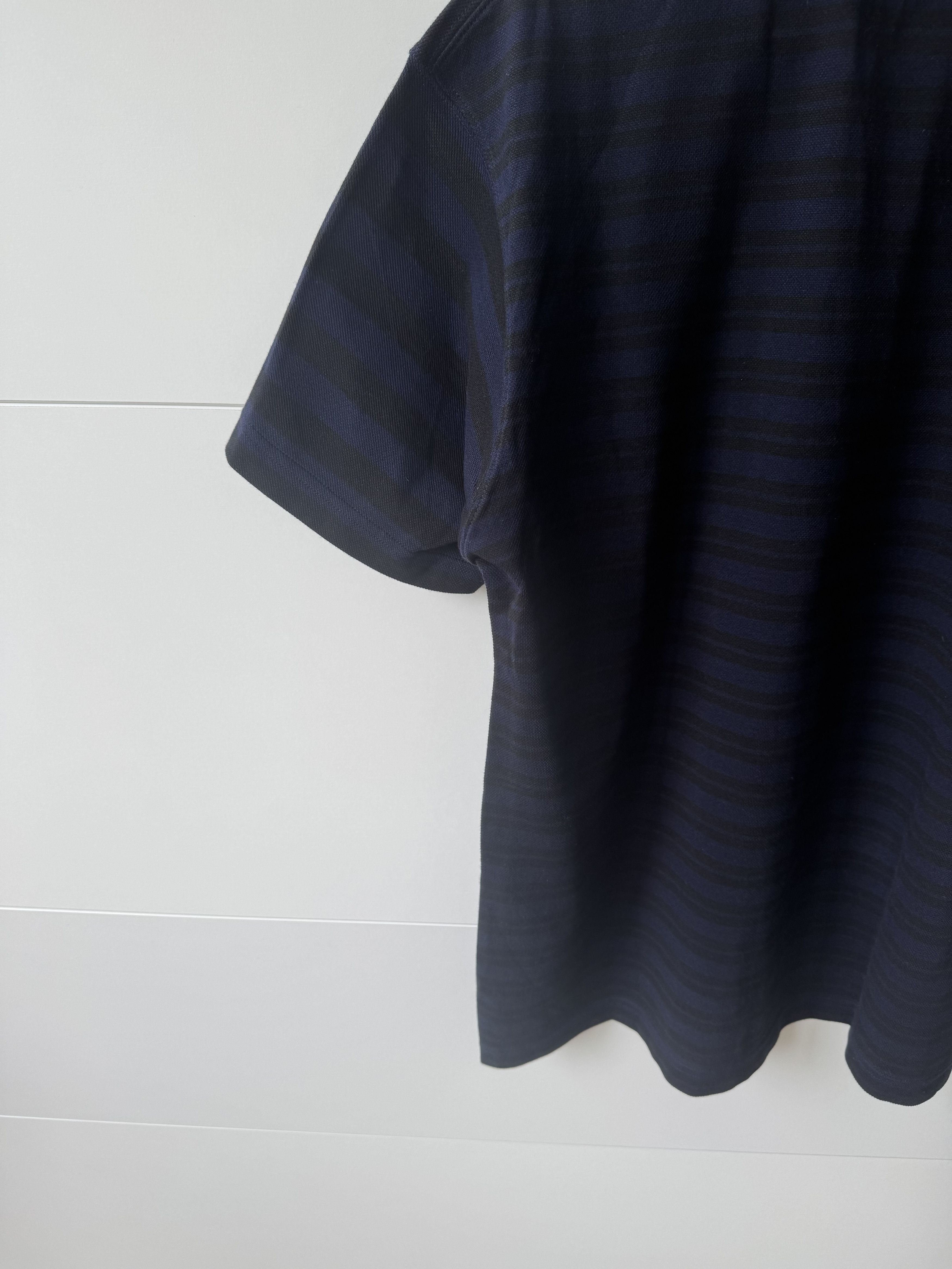 Engineered Garments × Uniqlo [S] Dry Pique Striped S/S Polo Shirt in Navy (SS19) Size US S / EU 44-46 / 1 - 5 Thumbnail