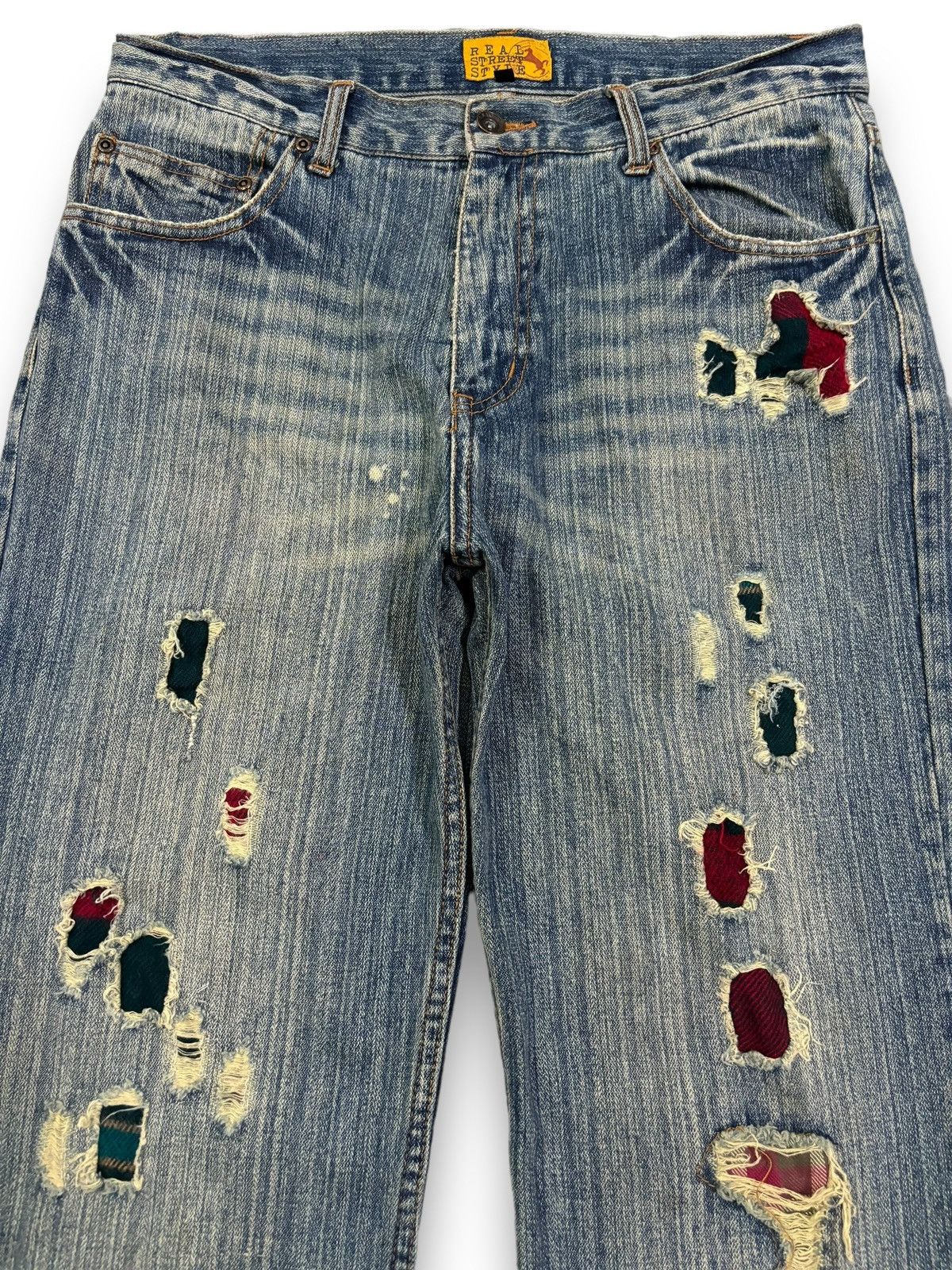 Hysteric Glamour Vintage Japanese Brand Patchwork Loose Fit Distressed Jeans Size US 33 - 3 Thumbnail