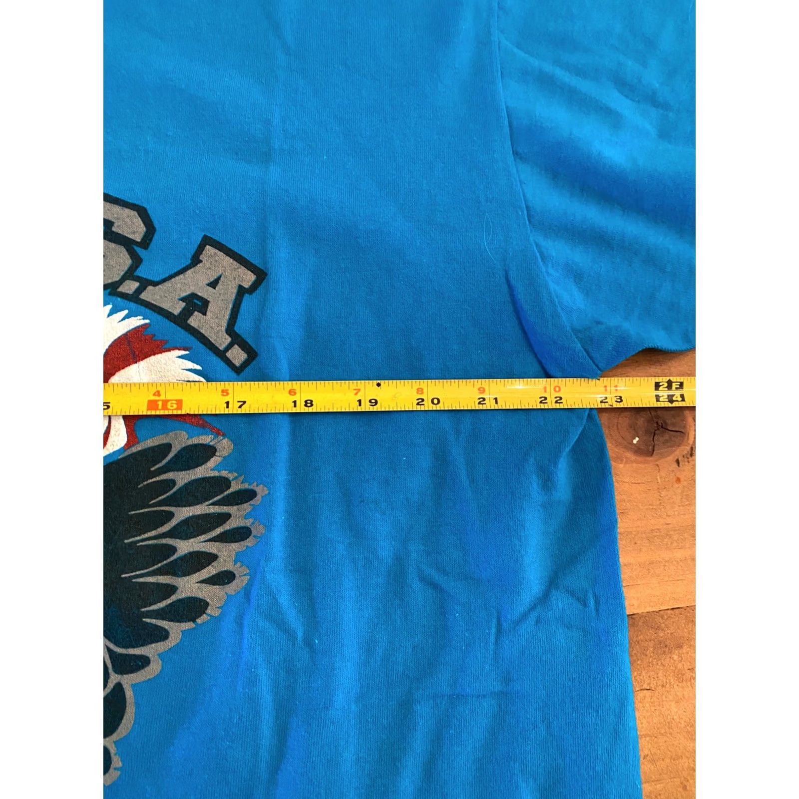 Vintage VINTAGE Single Stitch Eagle USA America Puff Paint Blue XL T-Shirt 4th Of July Mens Size US XL / EU 56 / 4 - 6 Thumbnail