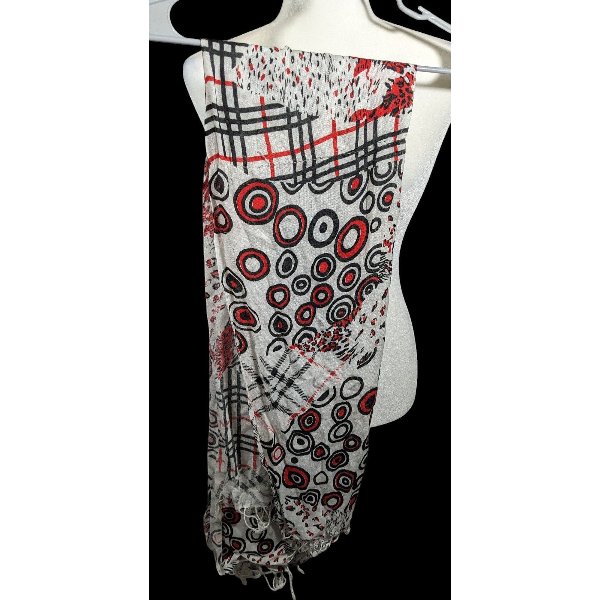 Other Abstract Punk Red White And Black Pashmina Scarf Size ONE SIZE - 2 Thumbnail