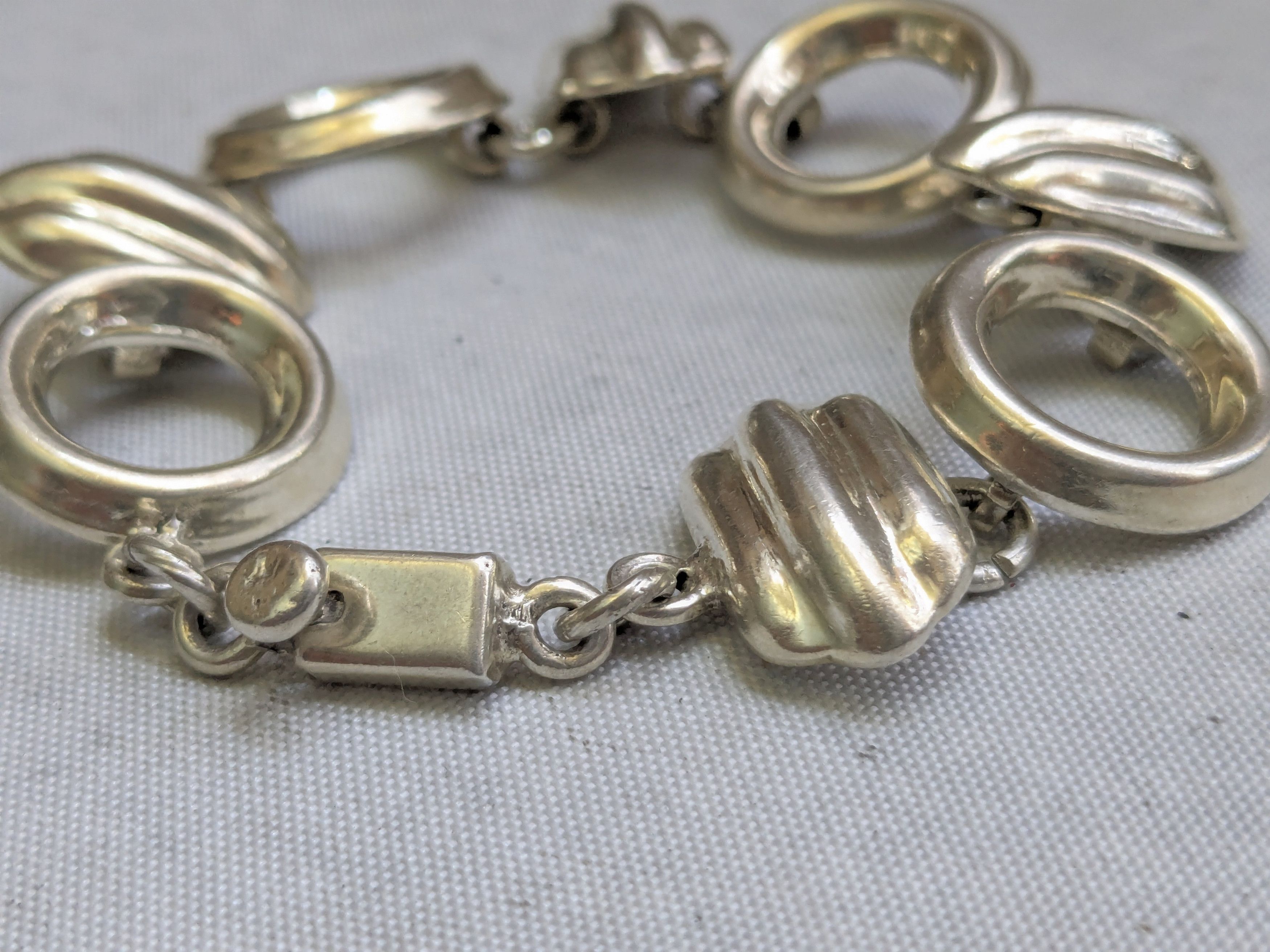 Vintage Vintage Sterling Silver Bracelet Taxco 6.75" Hollow Mexico Size ONE SIZE - 6 Thumbnail
