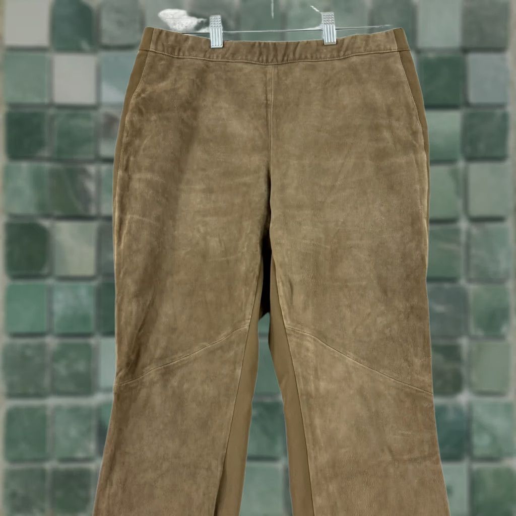 Vintage Lafayette 148 Murray Pant Womens Medium Brown Cropped Ankle Zip Pull On Stretch Size 32" / US 10 / IT 46 - 1 Thumbnail