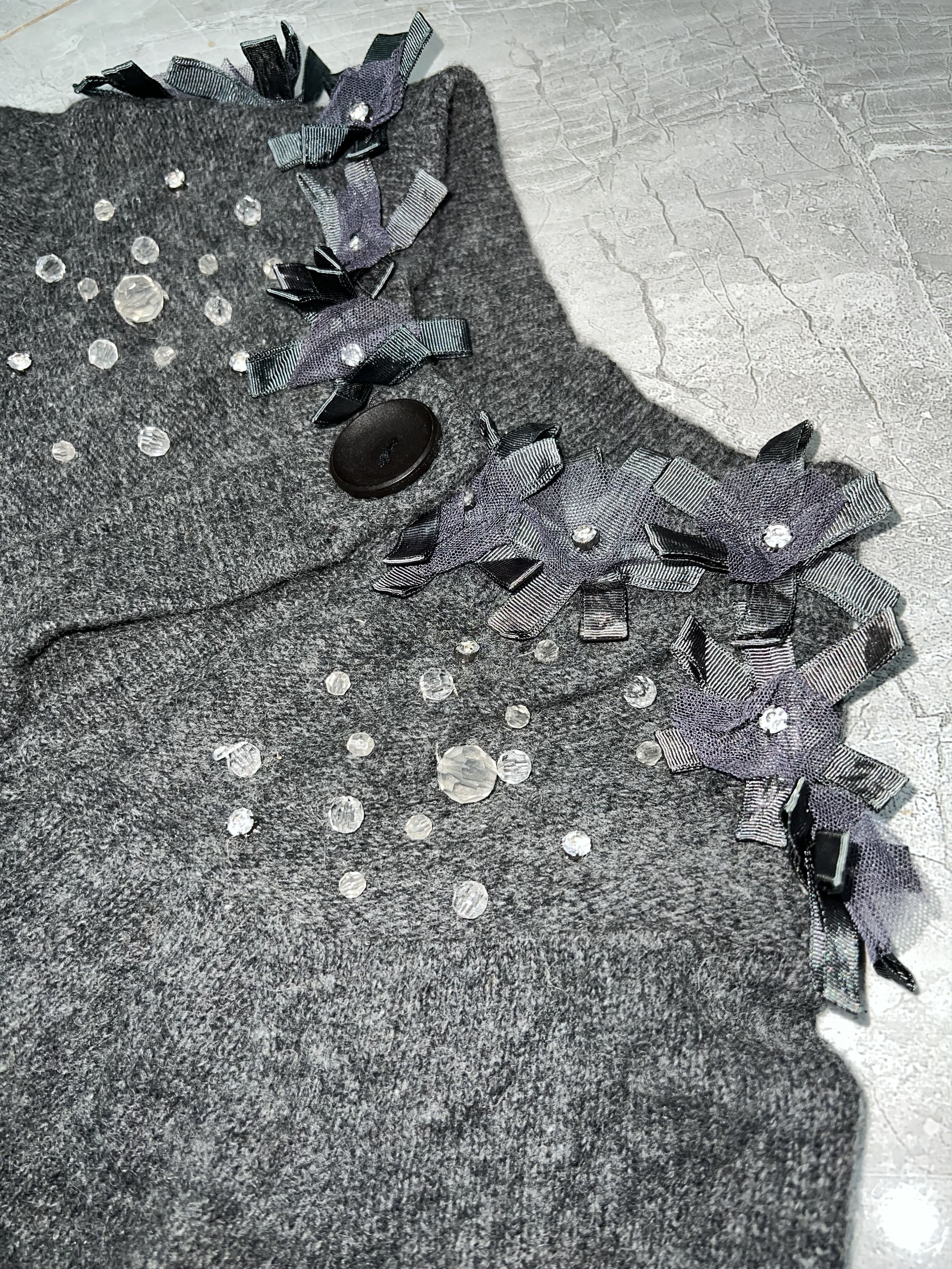 Japanese Brand Dark coquette button up knit top 🌸 Size M / US 6-8 / IT 42-44 - 10 Thumbnail