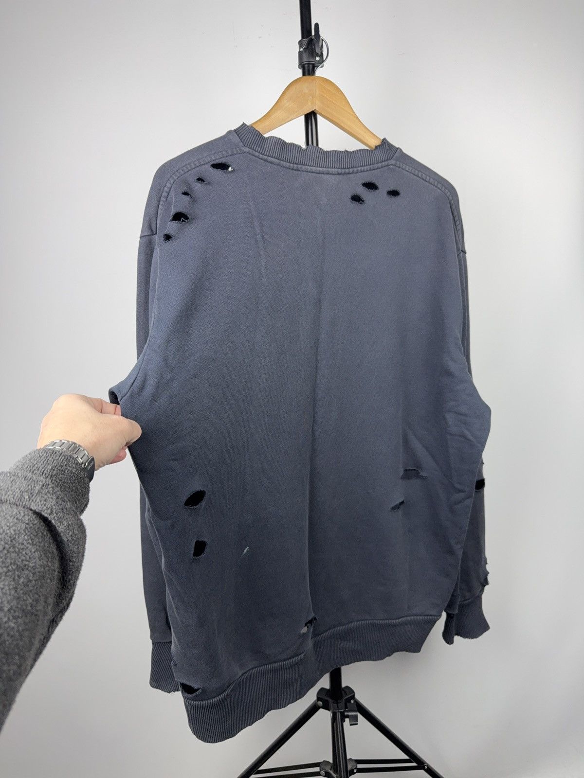 Diesel Diesel Big Logo Distressed Logo Destroyed Grunge Sweatshirt Size US M / EU 48-50 / 2 - 14 Thumbnail