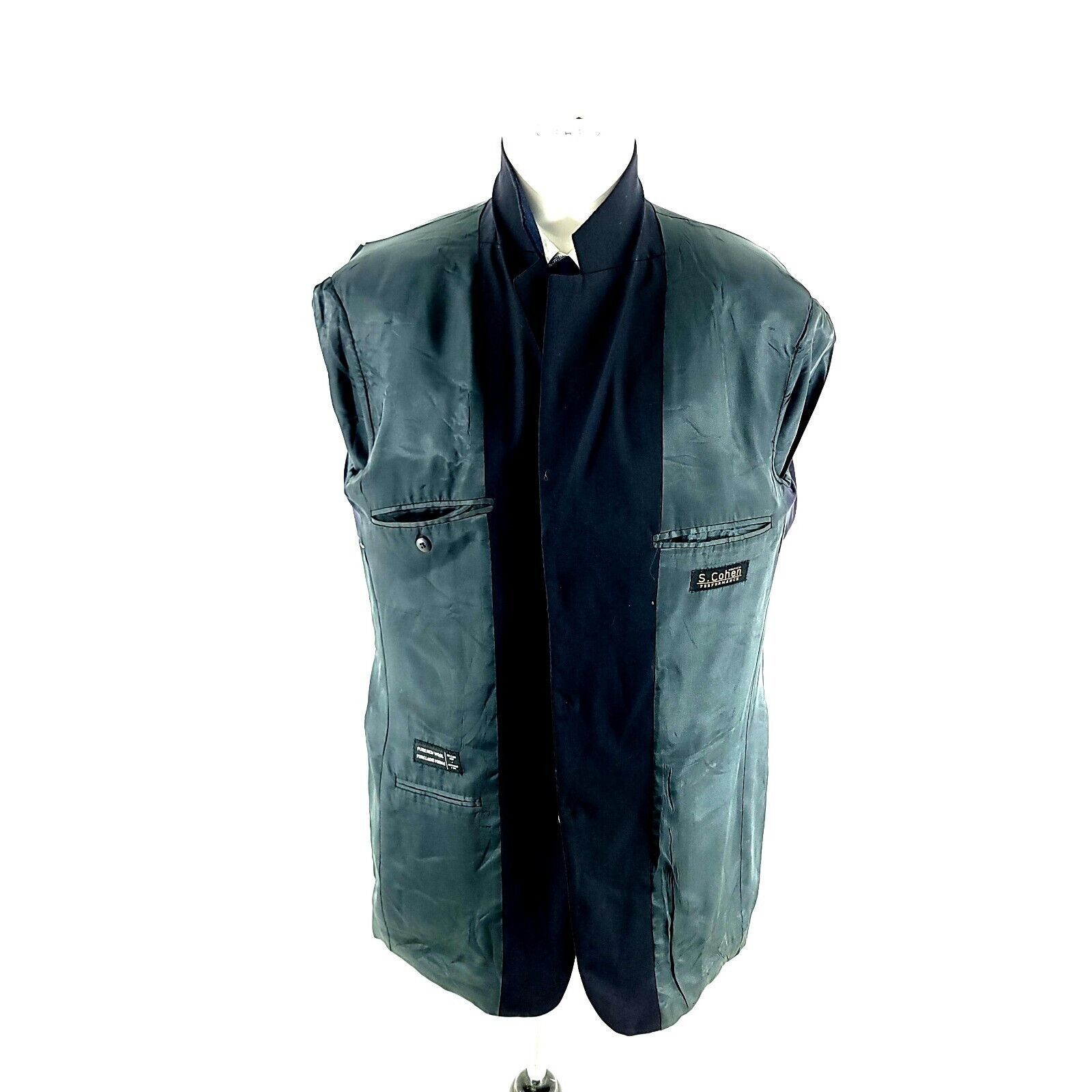 Designer DAMAGED S. Cohen Performance 3 Brown Button Blazer 42R Blue Size 42R - 12 Thumbnail