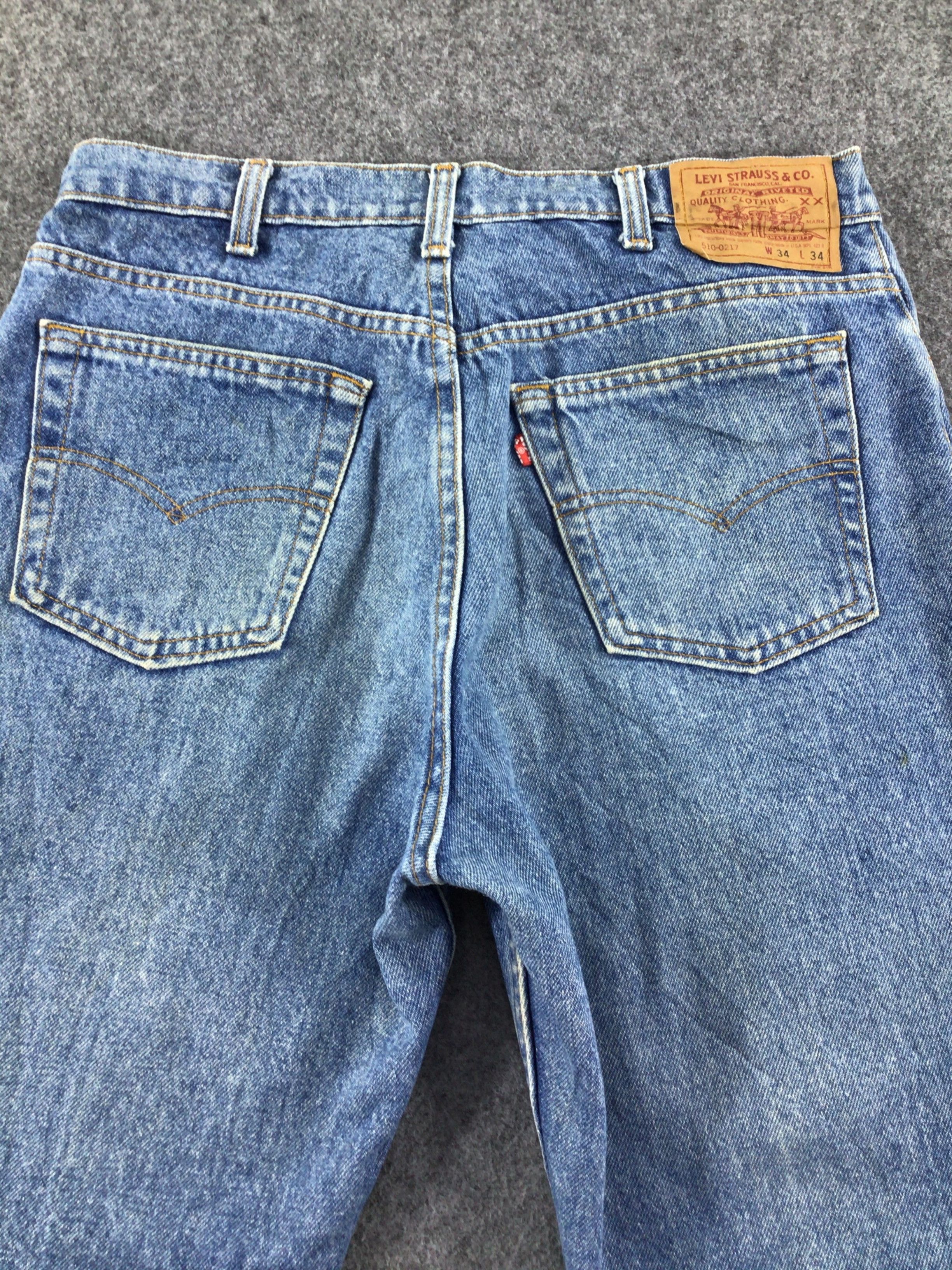 Levi's Vintage 90s Levis 510 Jeans Medium Wash Denim KJ018 Size US 32 / EU 48 - 4 Thumbnail
