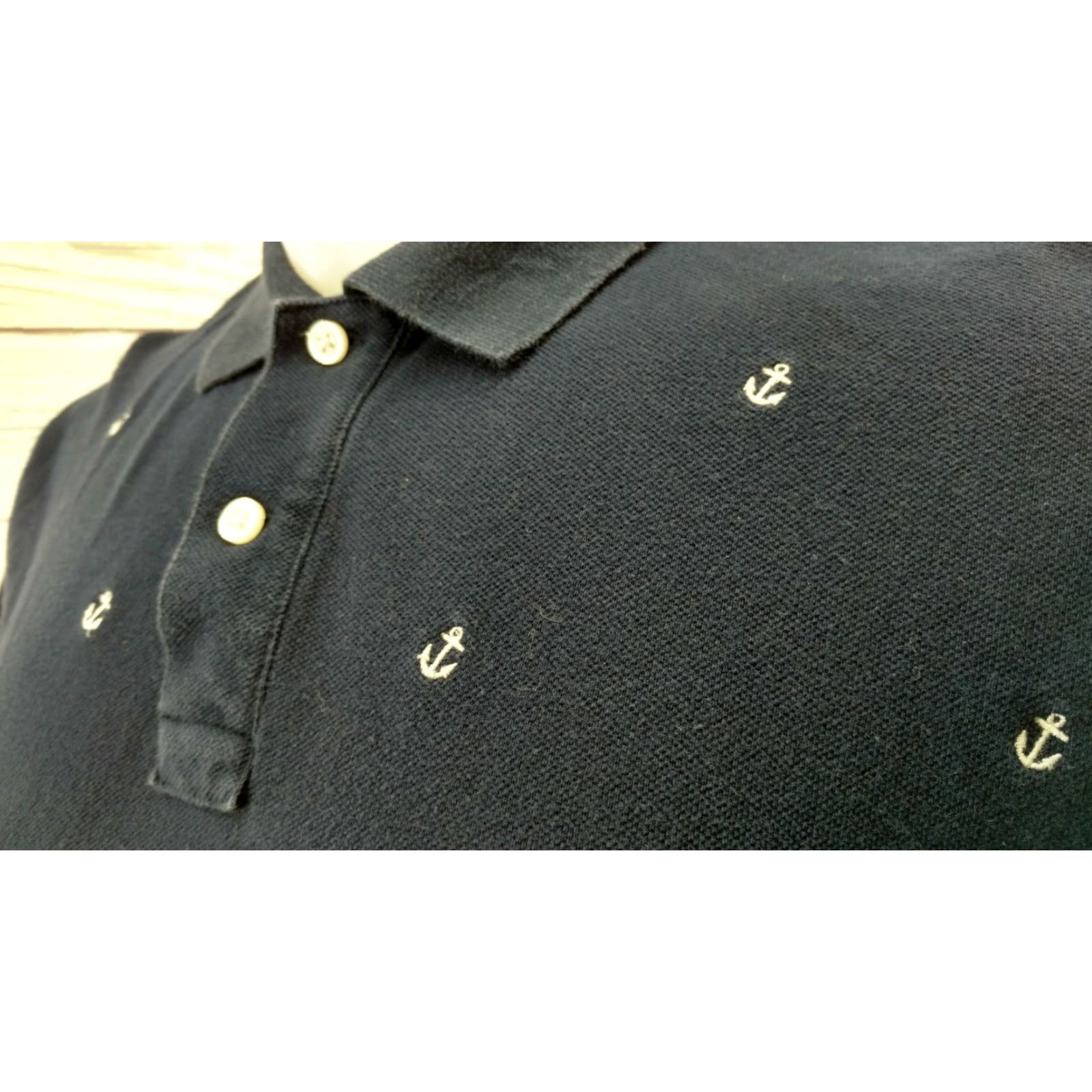 J.Crew Men's J.Crew Navy Polo Shirt Large SLIM FIT Anchors Shirt Slim Fit Polo Blue Size US L / EU 52-54 / 3 - 3 Thumbnail