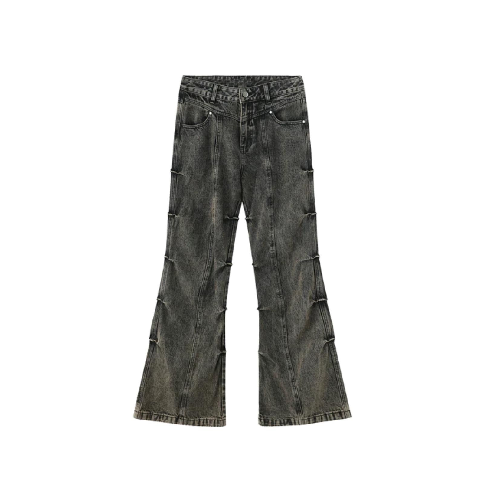 Jean Pleated Stacked Long Denim Jeans Size US 31 - 3 Thumbnail