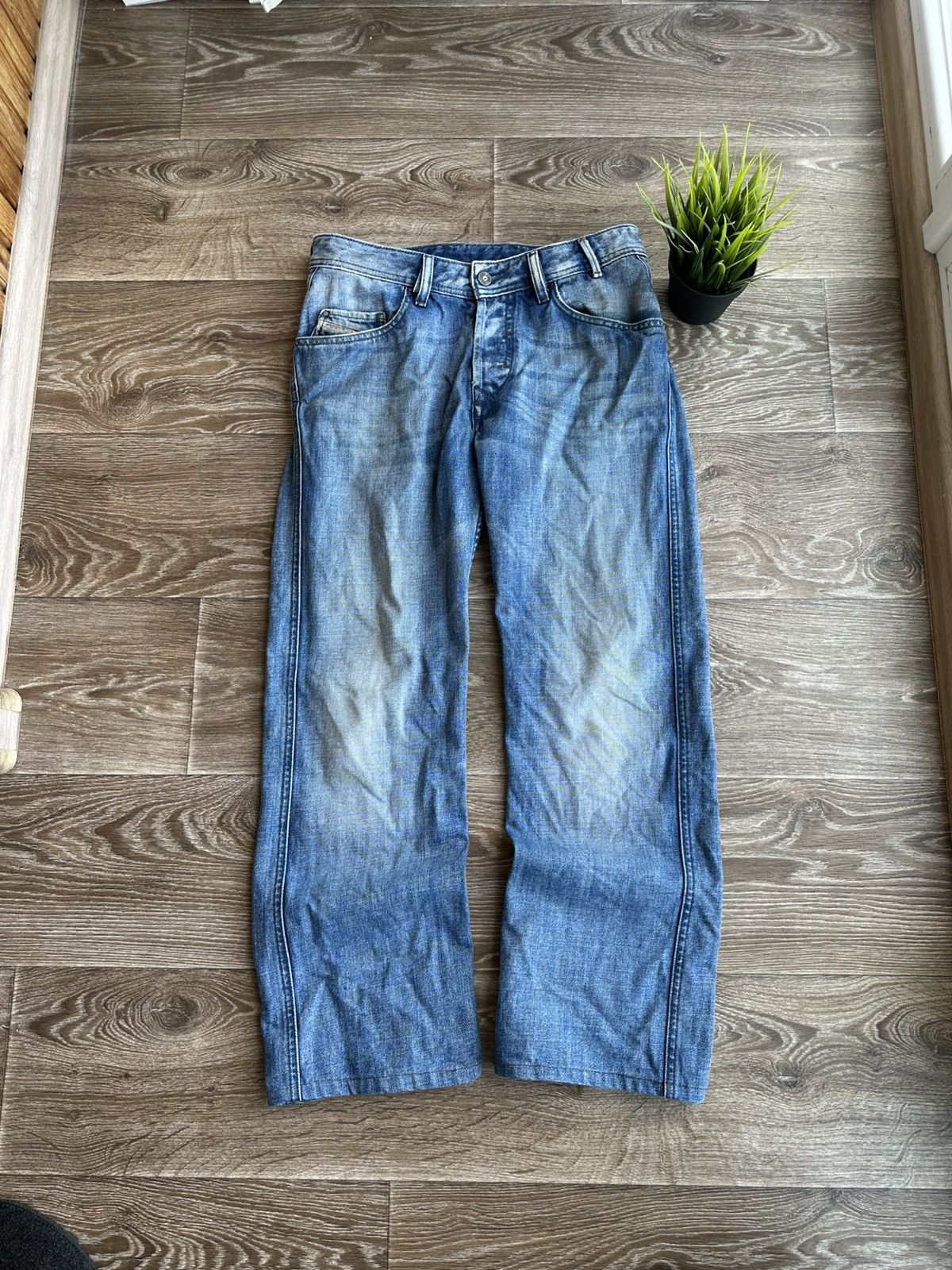 Diesel 🔥 Diesel Bonsky Washed Blue Distressed Oversized Jeans Pants Size US 30 / EU 46 - 2 Thumbnail