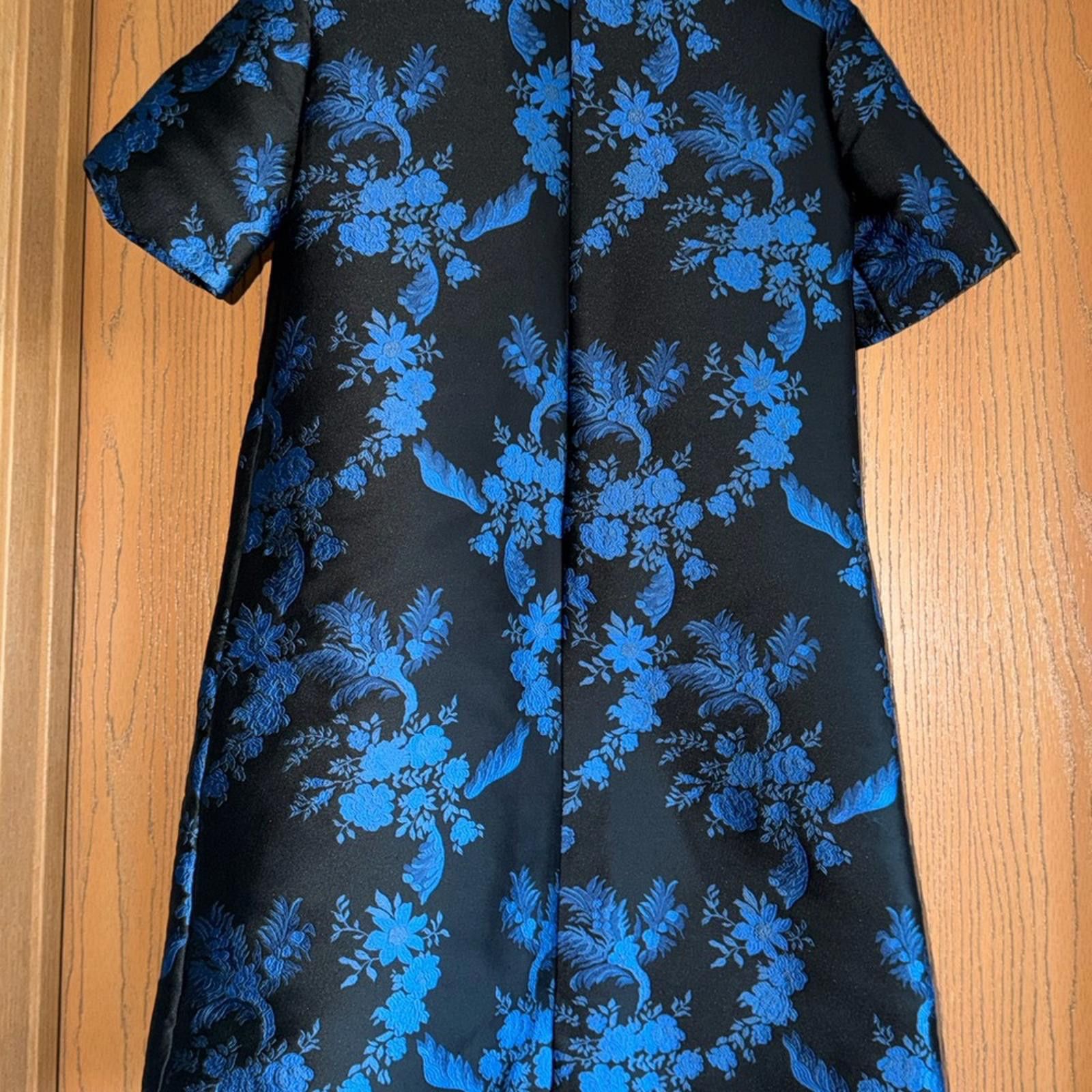 Stella McCartney Stella McCartney Black and Blue Floral Jacquard Mini Dress Size M / US 6-8 / IT 42-44 - 3 Thumbnail