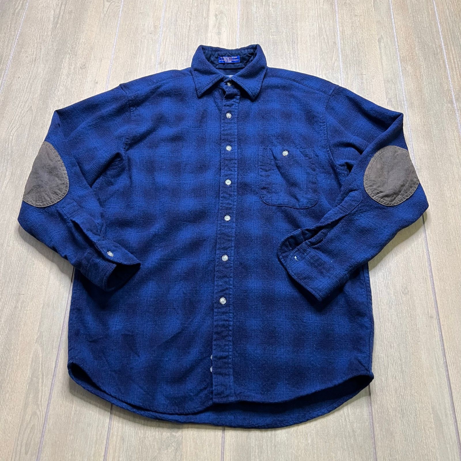 Pendleton Vintage Pendleton Wool Shirt Mens M Blue Elbow Patch Button Size US M / EU 48-50 / 2 - 1 Thumbnail