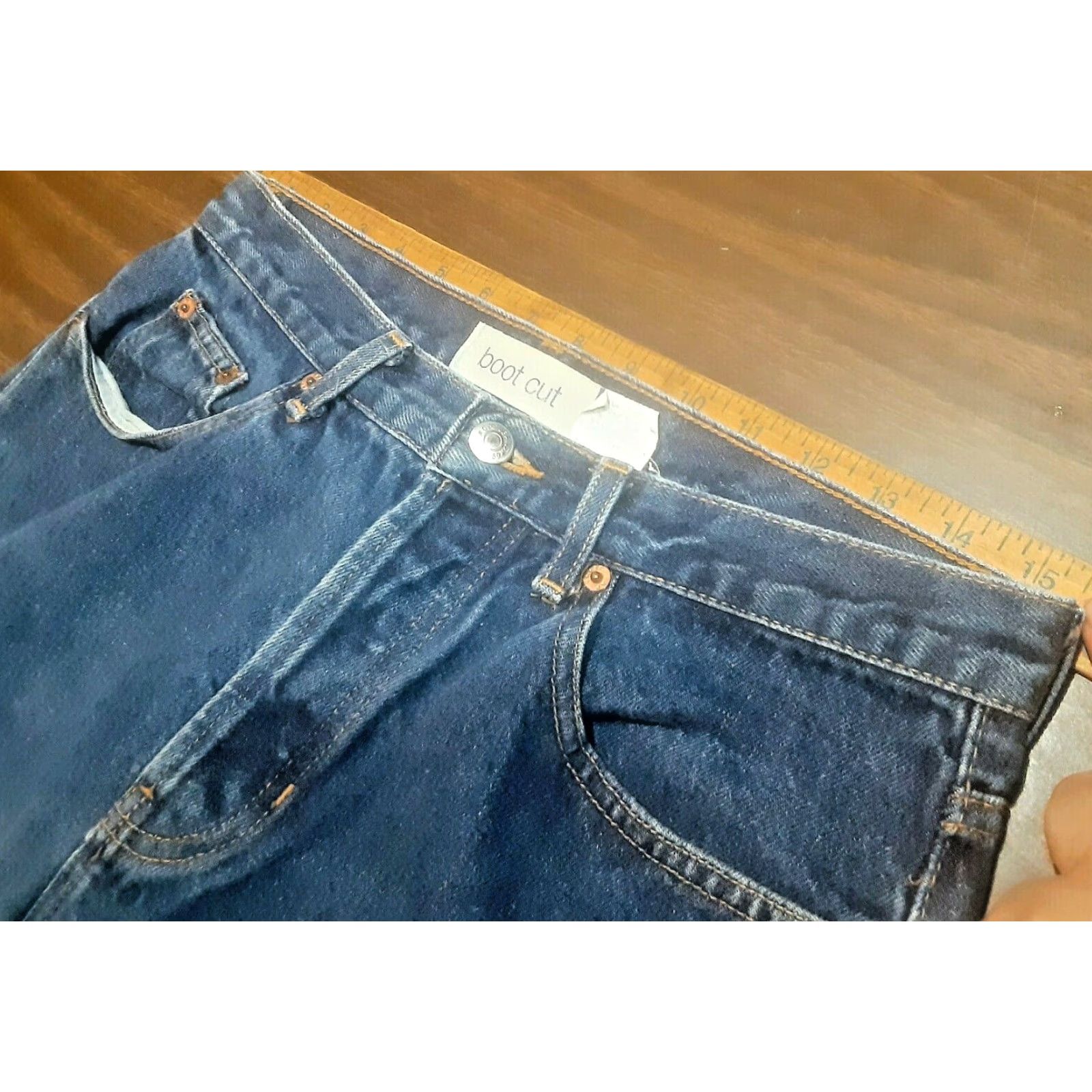Gap VINTAGE Gap 90s Rocker High Rise Mom Jeans 10 Regular Blue Bootcut Made in USA Size 29" - 3 Thumbnail