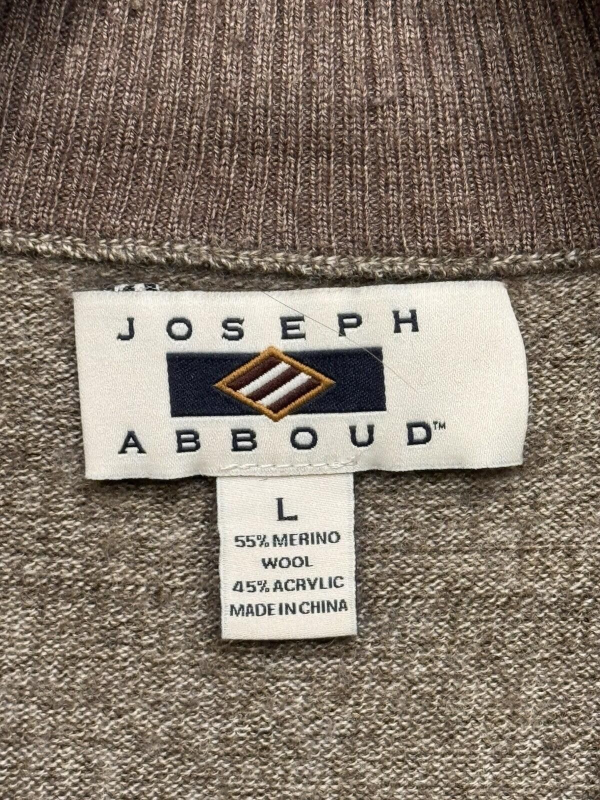 Joseph Abboud Joseph Abboud Men's L Brown 1/4 Quarter Zip Knit Shirt [710] Size US L / EU 52-54 / 3 - 4 Thumbnail