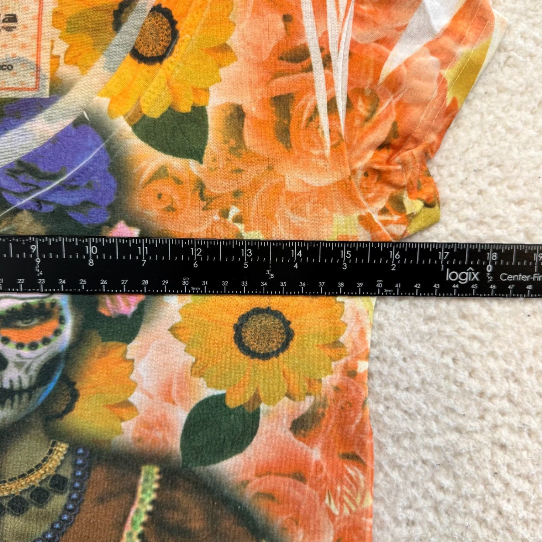 Vintage Y2K Vintage ROXY Shirt M WOMENS Sugar Skulls Day of the Dead Graphic Orange Shirt Size M / US 6-8 / IT 42-44 - 5 Thumbnail