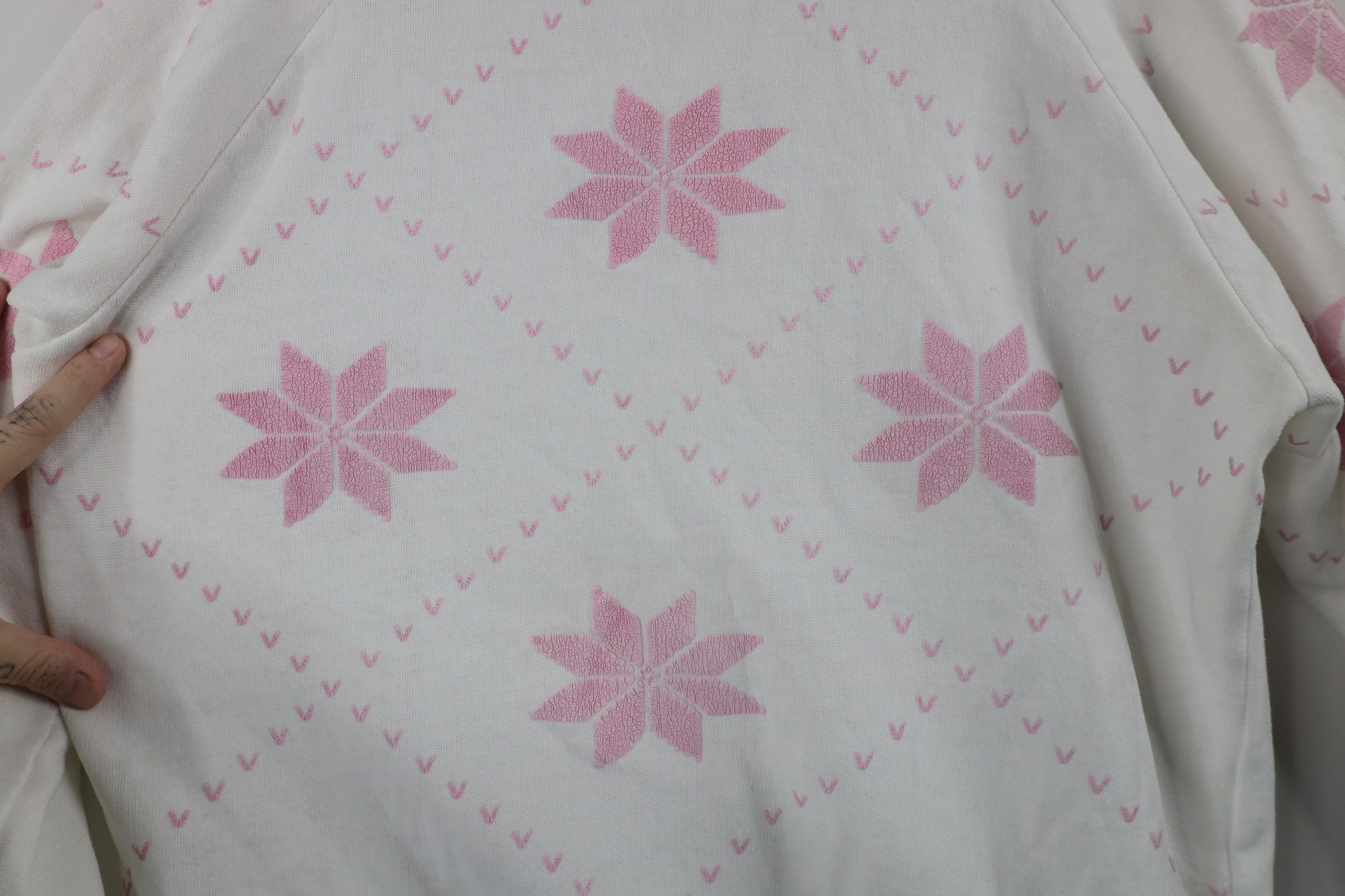 Vintage Vintage 90s Streetwear Snowflake Puffy Sweatshirt White Size M / US 6-8 / IT 42-44 - 7 Thumbnail