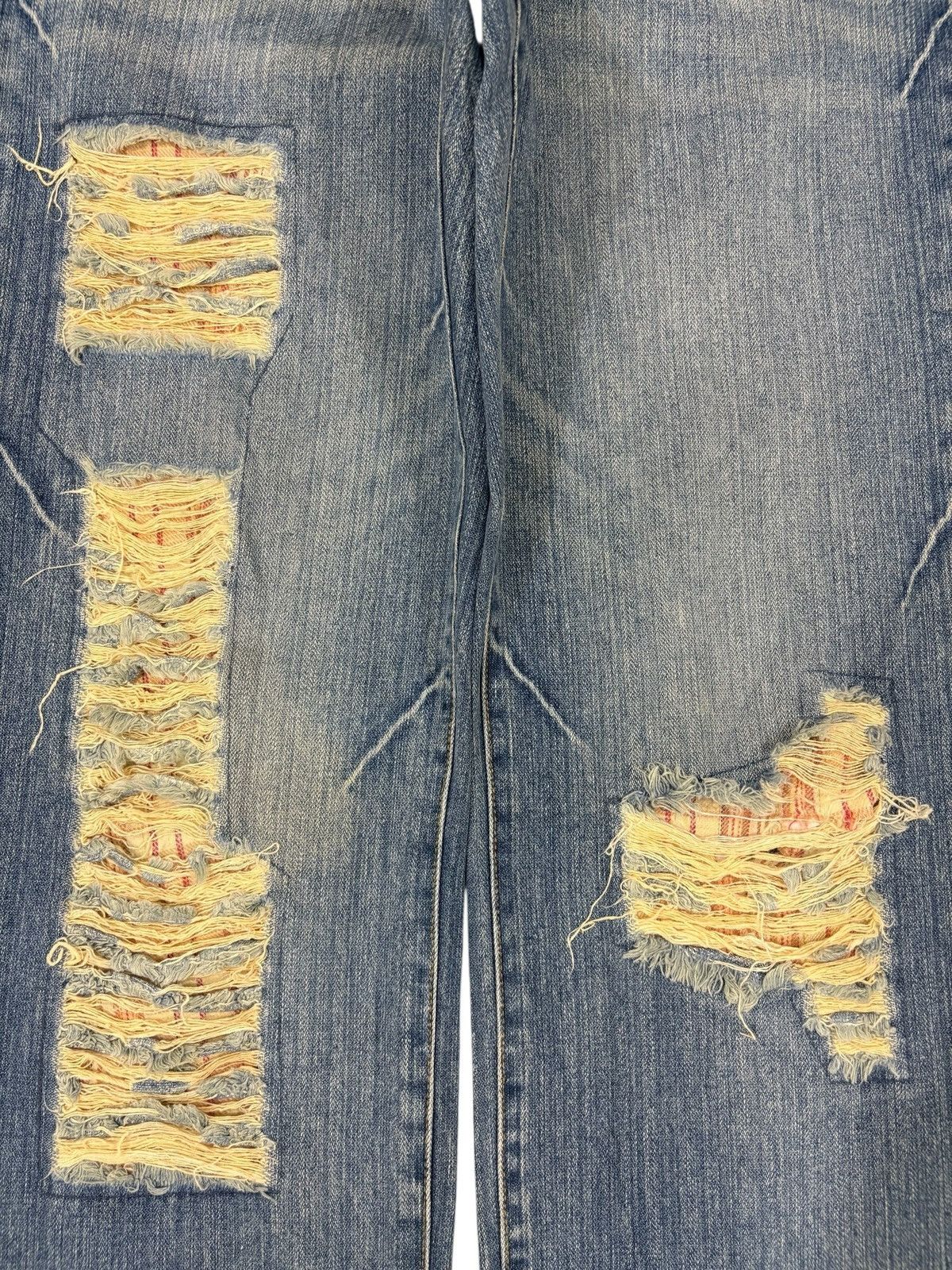 Japanese Brand Vintage Japanese Brand Patched Distressed Loose Jeans Size US 32 / EU 48 - 5 Thumbnail
