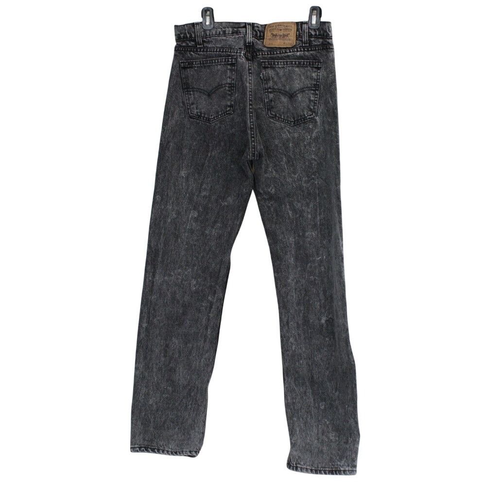 Levis 505 Jeans Mens 34x34 Black Acid Wash USA Made Vintage