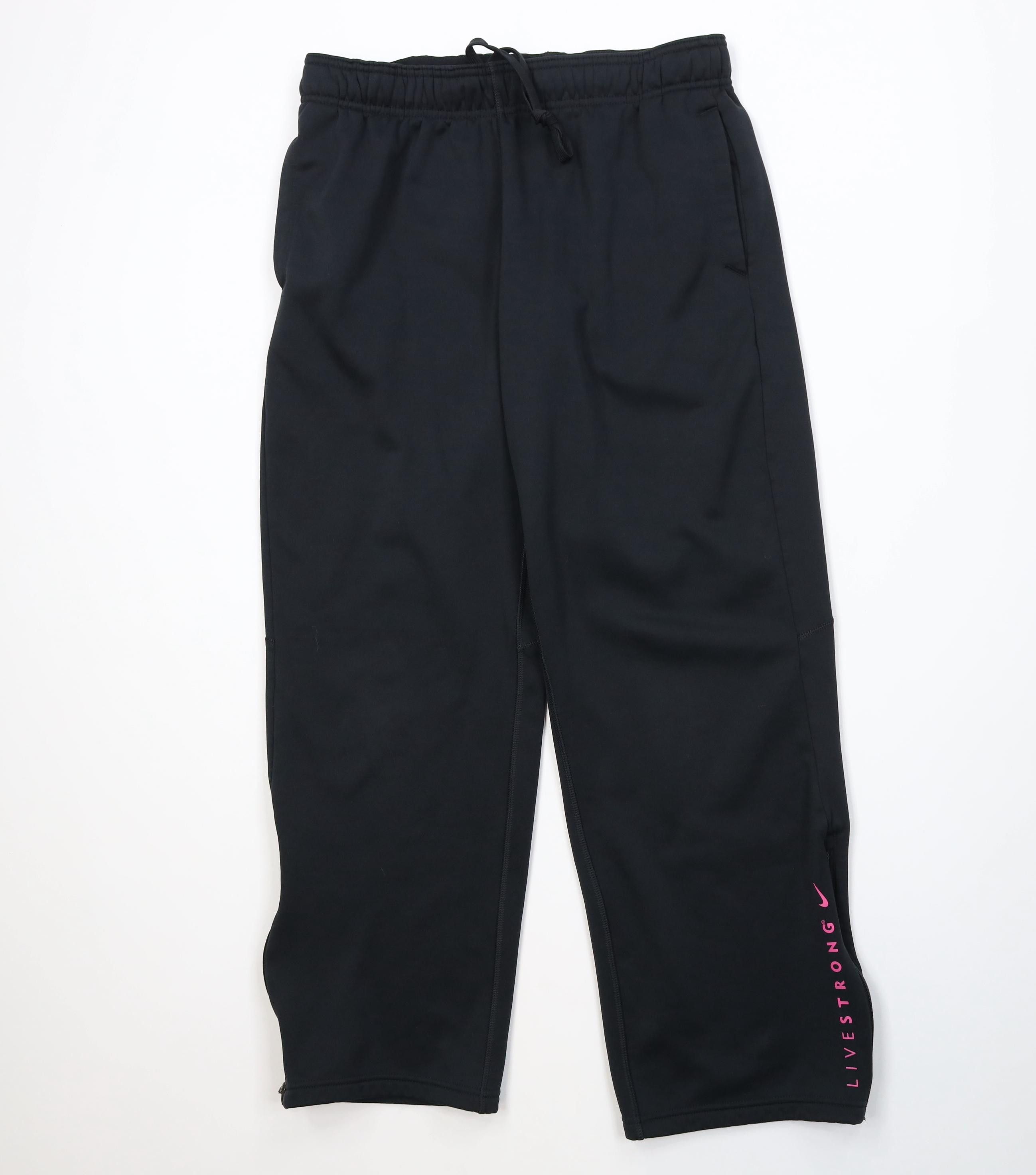 Nike Vintage Nike Livestrong Armstrong Wide Leg Sweatpants Black Size 30" / US 8 / IT 44 - 1 Thumbnail