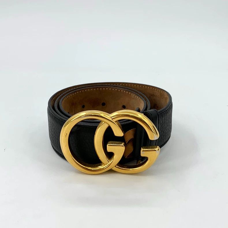 Gucci Gucci Black double G smooth gold buckle belt 2502-Nextarrow Size ONE SIZE - 1 Thumbnail