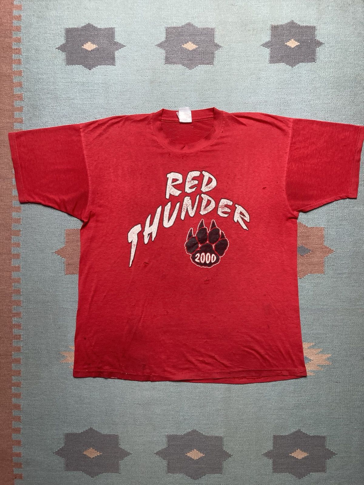 Fruit Of The Loom × Vintage t shirt Red Thunder michigan faded distressed paper thin XL Size US XL / EU 56 / 4 - 1 Thumbnail