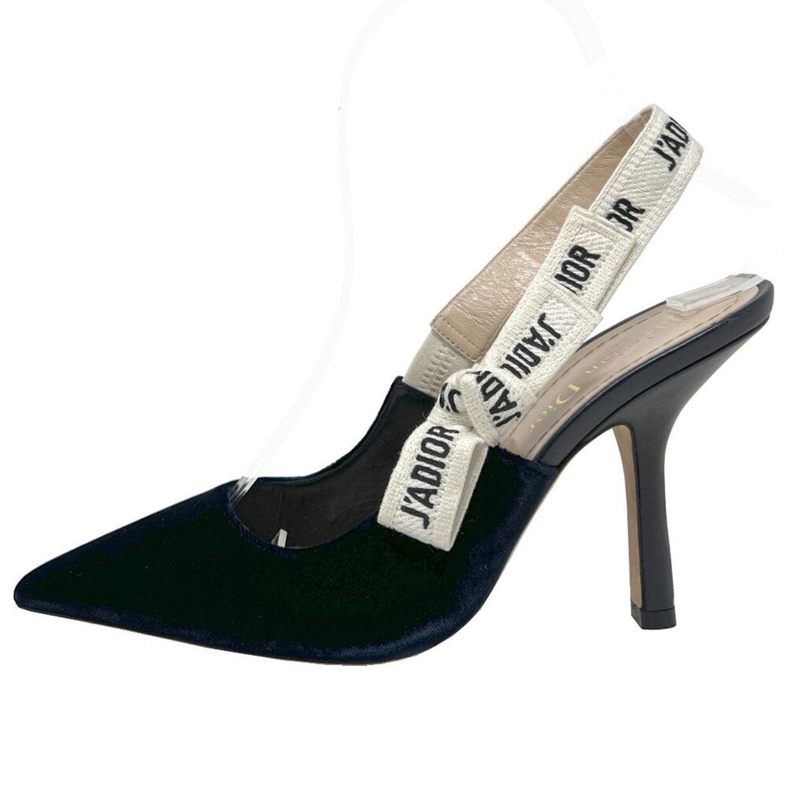 Dior Dior J'Adior Blue Velvet Slingback Pumps with Logo Straps Size US 6 / IT 36 - 1 Thumbnail