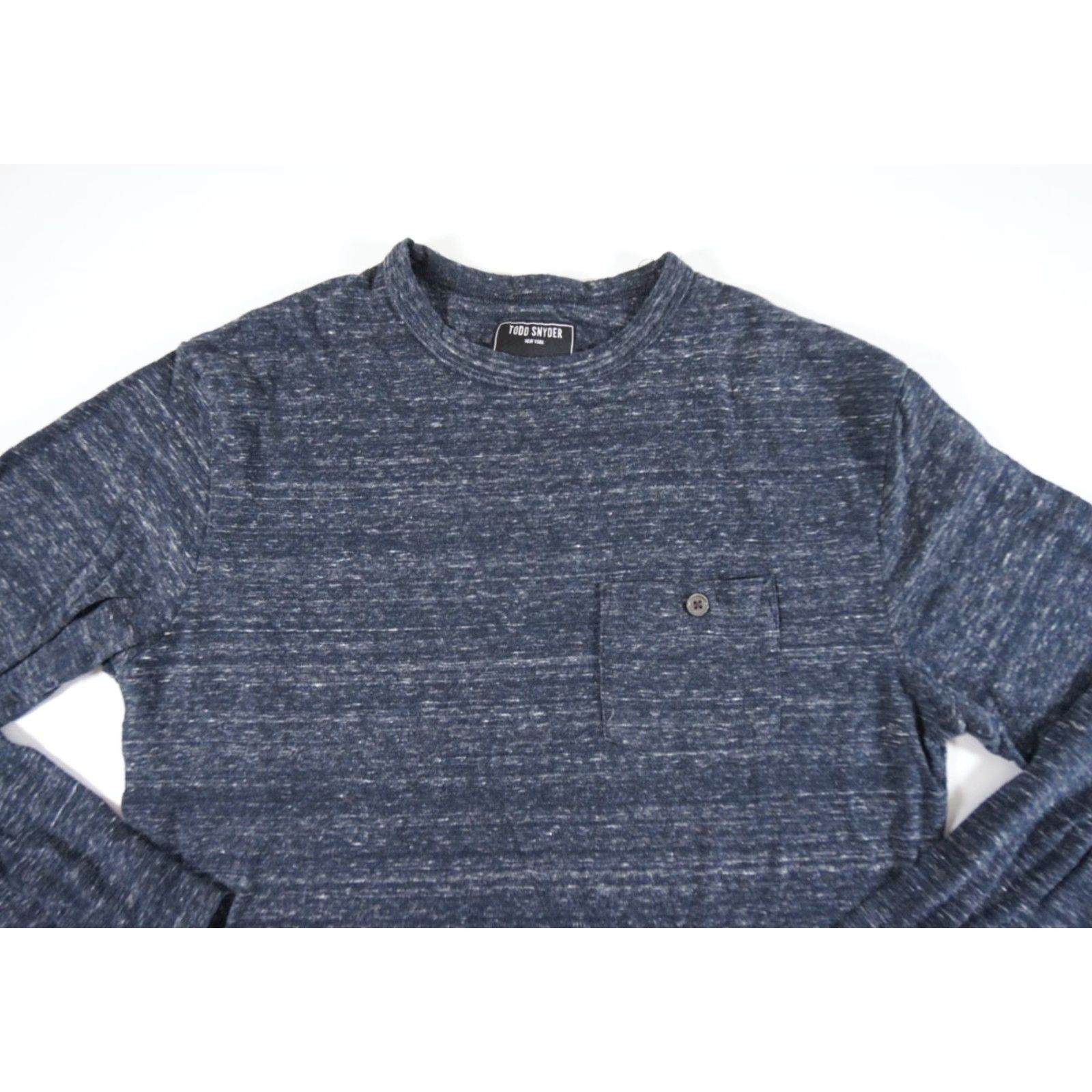 Todd Snyder Todd Snyder Men Small Blue Long Sleeve T-Shirt Pocket Pockets Crewneck Casual Size US S / EU 44-46 / 1 - 2 Thumbnail