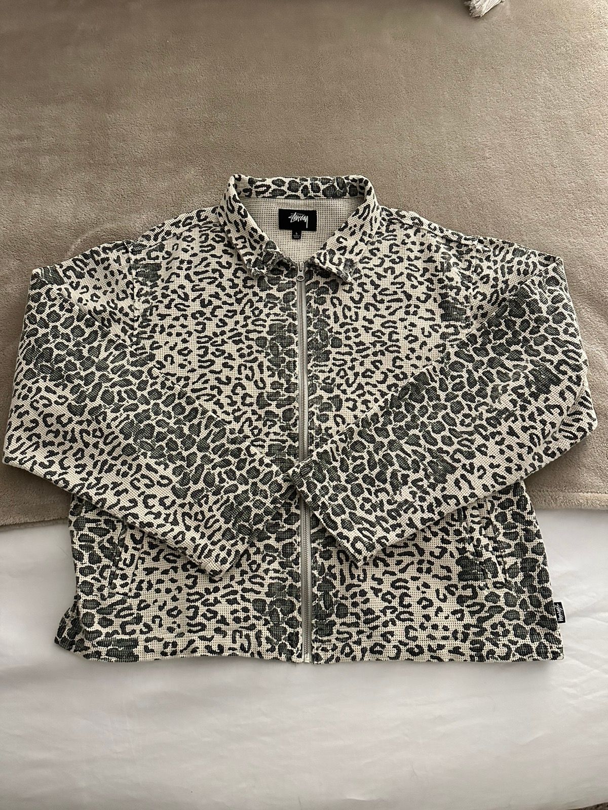 直売特注品 stussy leopard mesh zip jacket レオパード - ジャケット