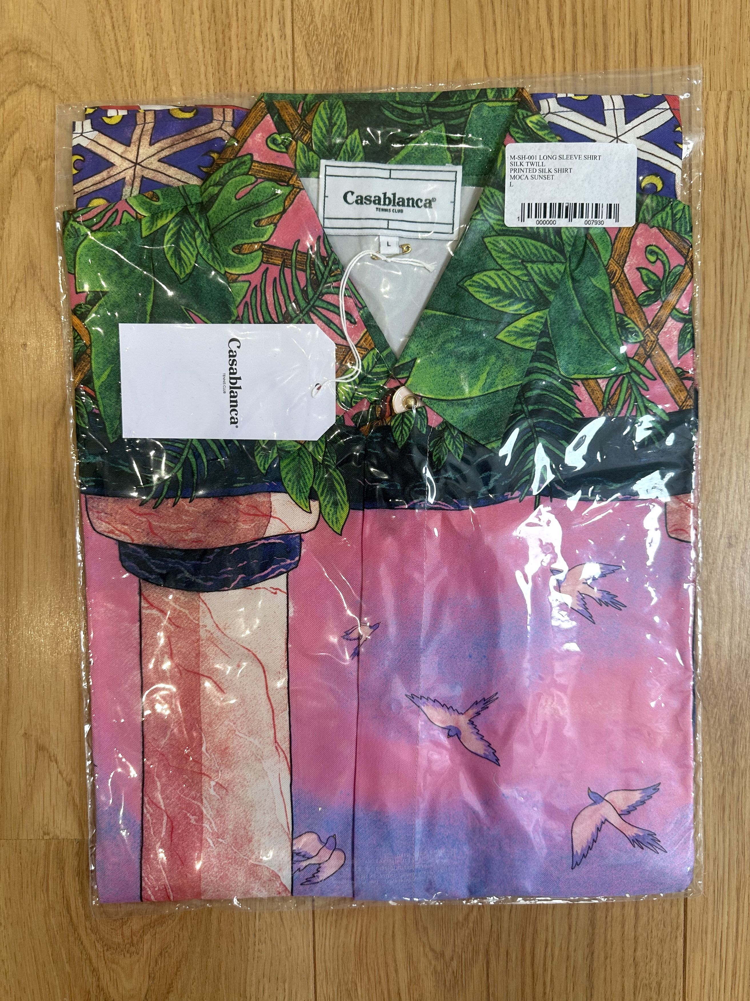 Casablanca Debut Runway (2019 Archive) Moca Sunset Silk Shirt Size US L / EU 52-54 / 3 - 1 Thumbnail