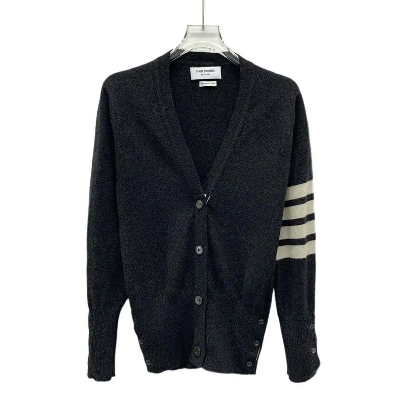 Thom Browne Dark Gray Cashmere Women's Cardigan 0089