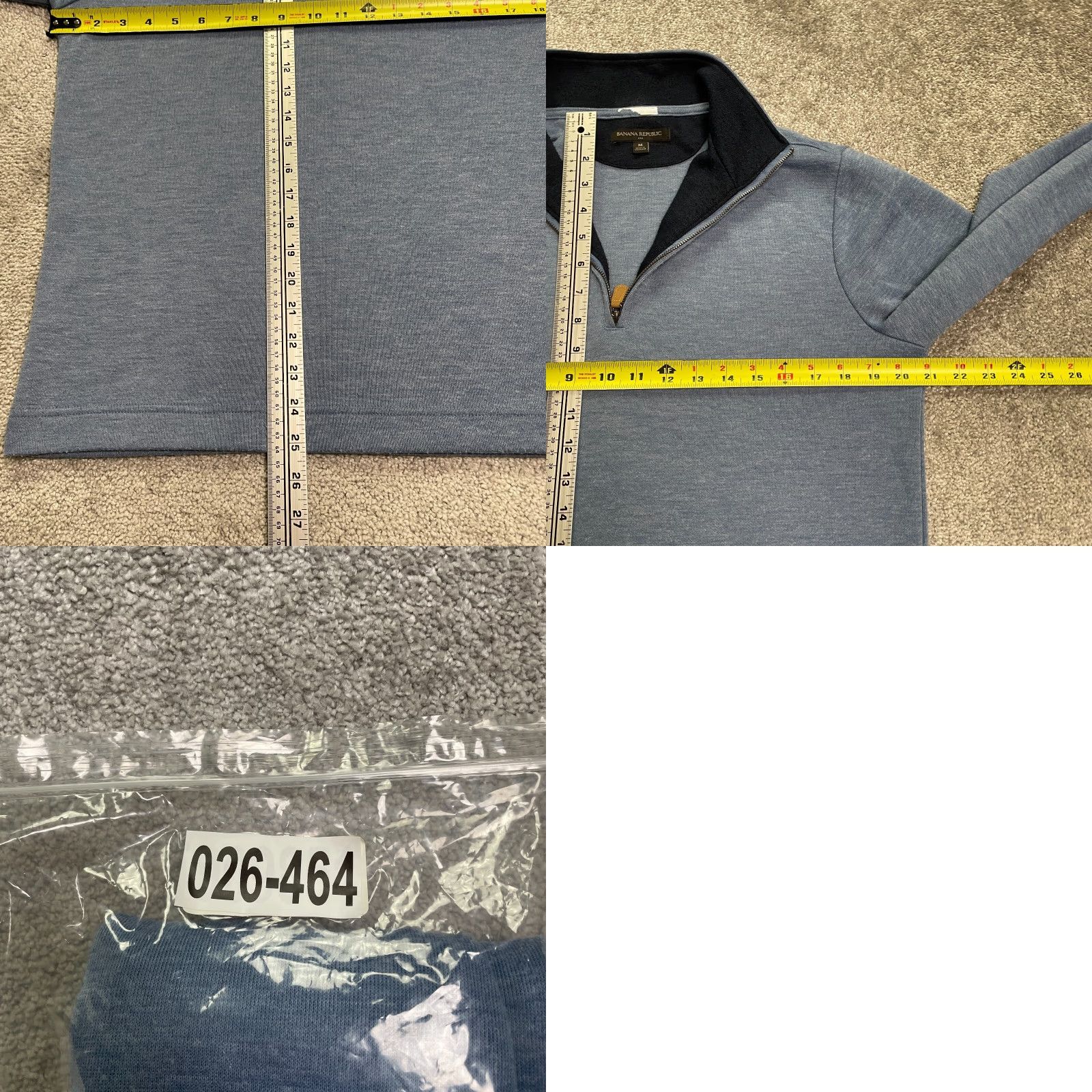 Banana Republic Banana Republic 1/4 Zip Sweatshirt Mens Medium Blue Mock Neck Casual Pullover Shirt Size US M / EU 48-50 / 2 - 8 Thumbnail