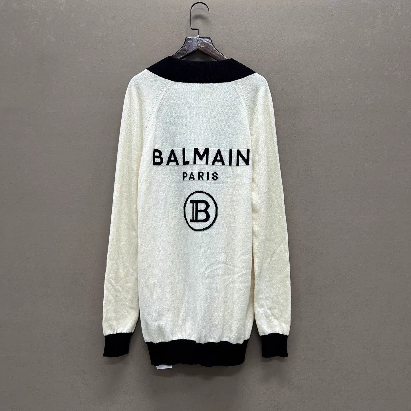 Balmain Balmain 99 New White Back Logo Knit Cardigan 34 Size XXS / US 00 / IT 34 - 2 Thumbnail