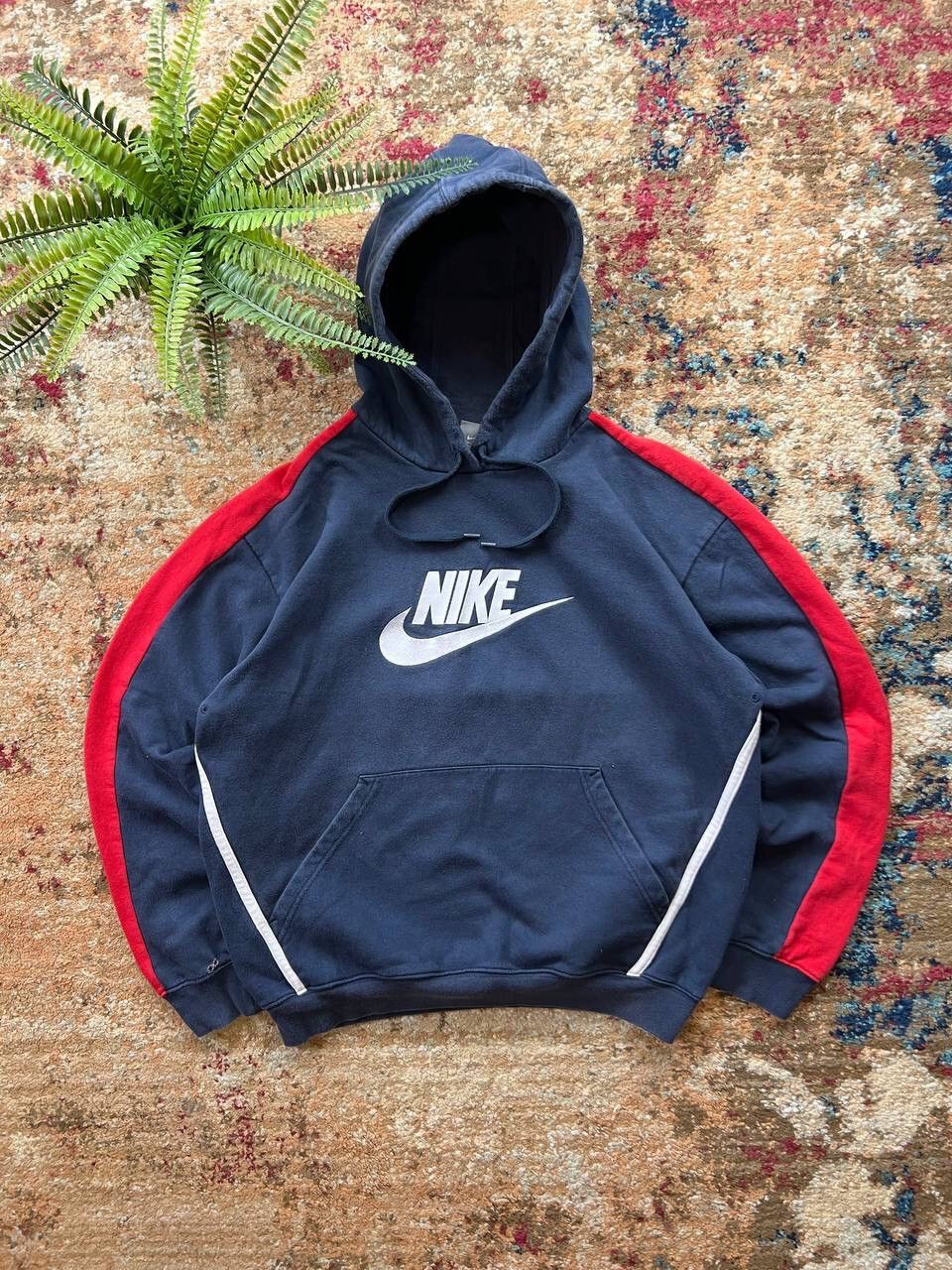 Nike × Vintage 🫐 NIKE RETRO HOODIE BIG SWOOSH CENTRAL LOGO Y2K 90’s Size US S / EU 44-46 / 1 - 1 Thumbnail
