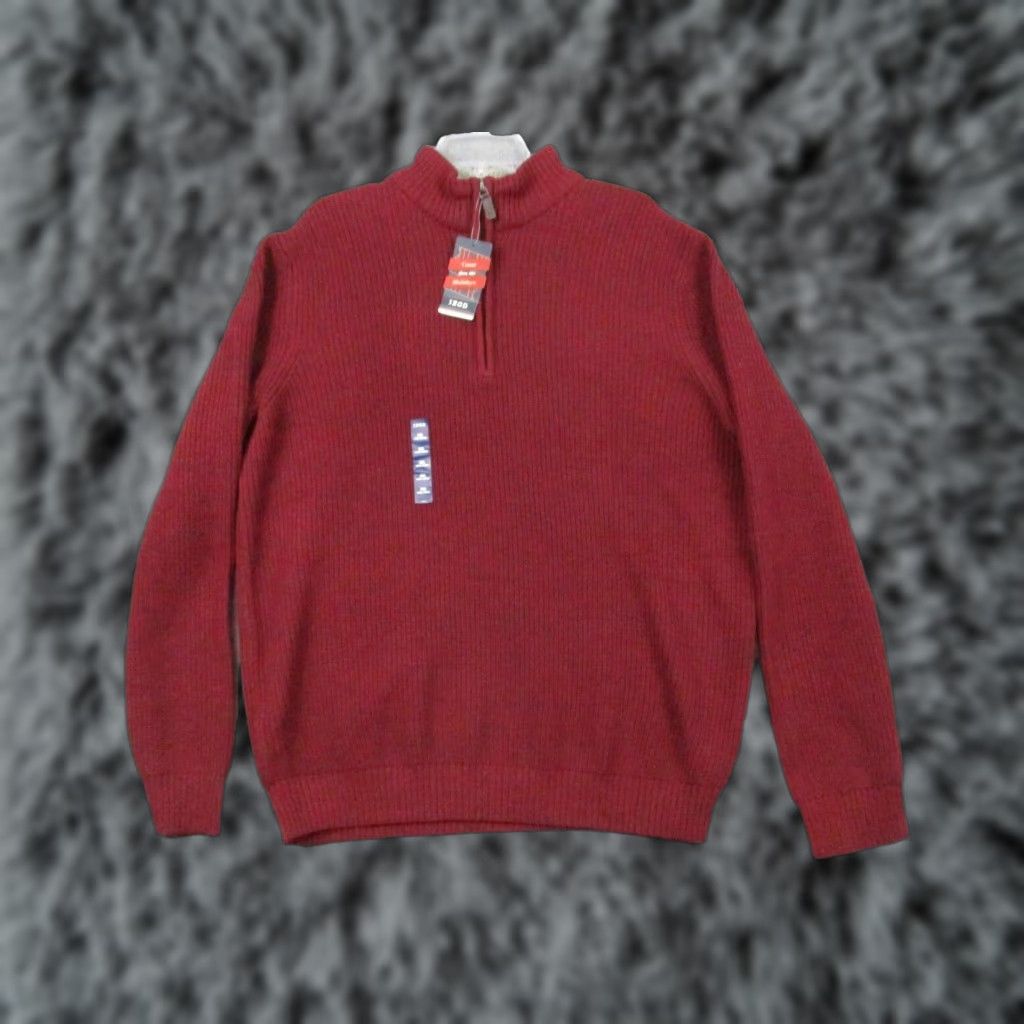 Izod IZOD 1/4 Zip Pullover Sweater XXL Men's Heathered Red Tight Knit NWT Size US XXL / EU 58 / 5 - 1 Thumbnail