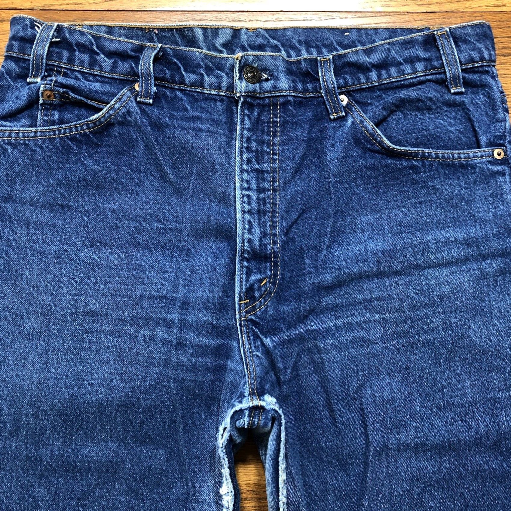 Levi's VINTAGE Levi's 509 Jeans Men 34x31 Blue Denim Distressed Orange Tab 70s 80s USA Grunge Straight Jeans Men Size US 34 / EU 50 - 7 Thumbnail