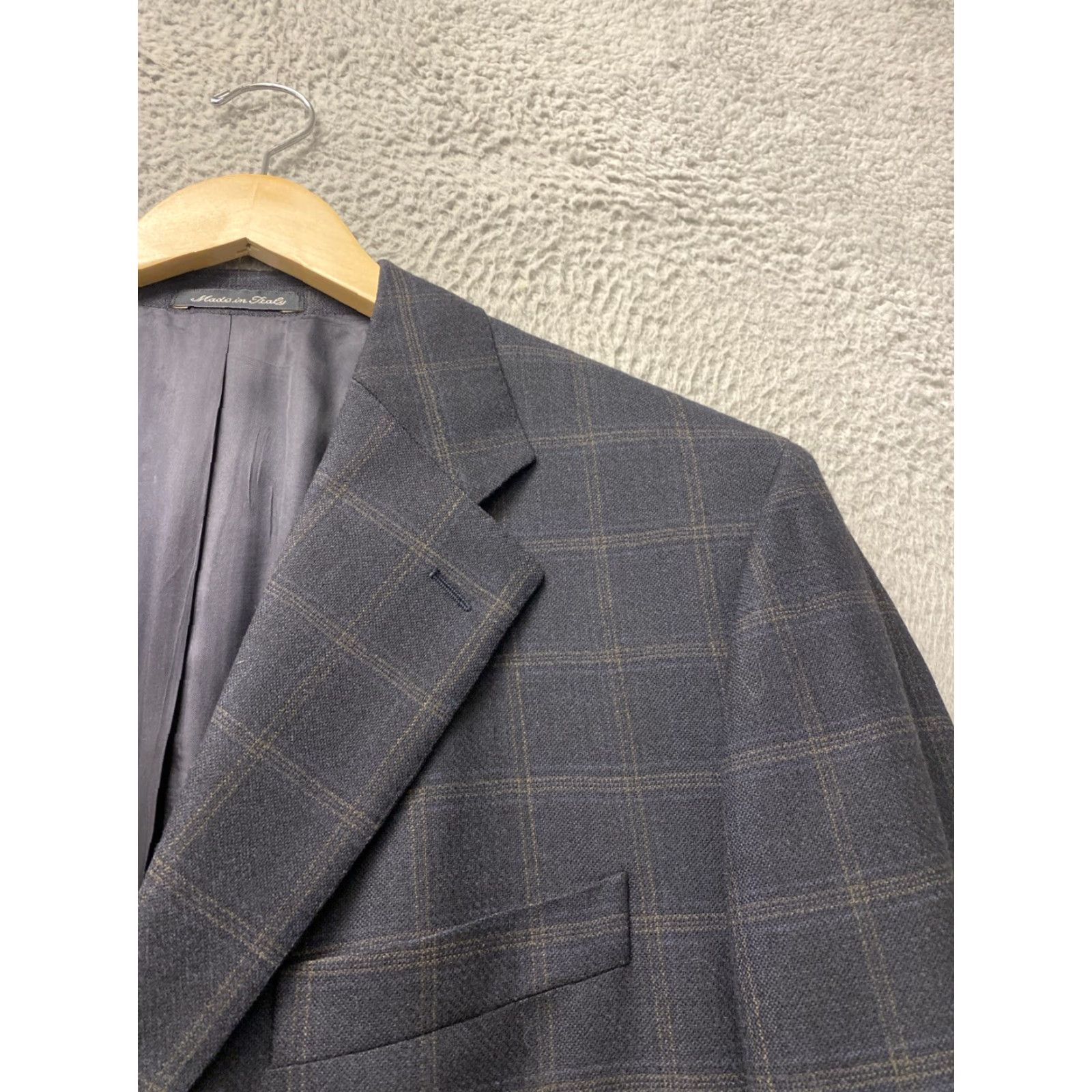 Faconnable Façonnable Windowpane Plaid Sport Coat Blazer 46R Wool Dark Gray /97-81 FACONNABLE Windowpane Plaid Sport Coat Blazer 46R Wool Gray Dark 97-81 Size 46R - 2 Thumbnail