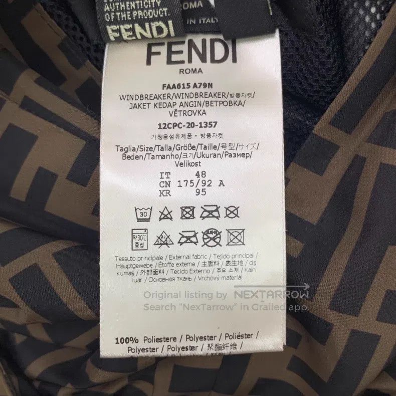Fendi Fendi Dark Brown Logo Monogram Printed Hooded Zip-Up Long Size US M / EU 48-50 / 2 - 6 Thumbnail