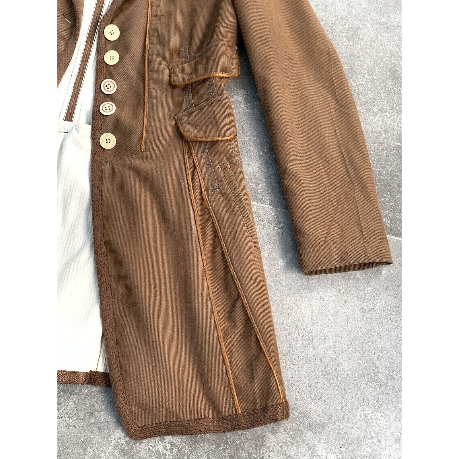 Designer × Marithe + Francois Girbaud MARITHE FRANCOIS GIRBAUD Corduroy Trench Coat UK 10 EU 38 SM Size M / US 6-8 / IT 42-44 - 18 Thumbnail