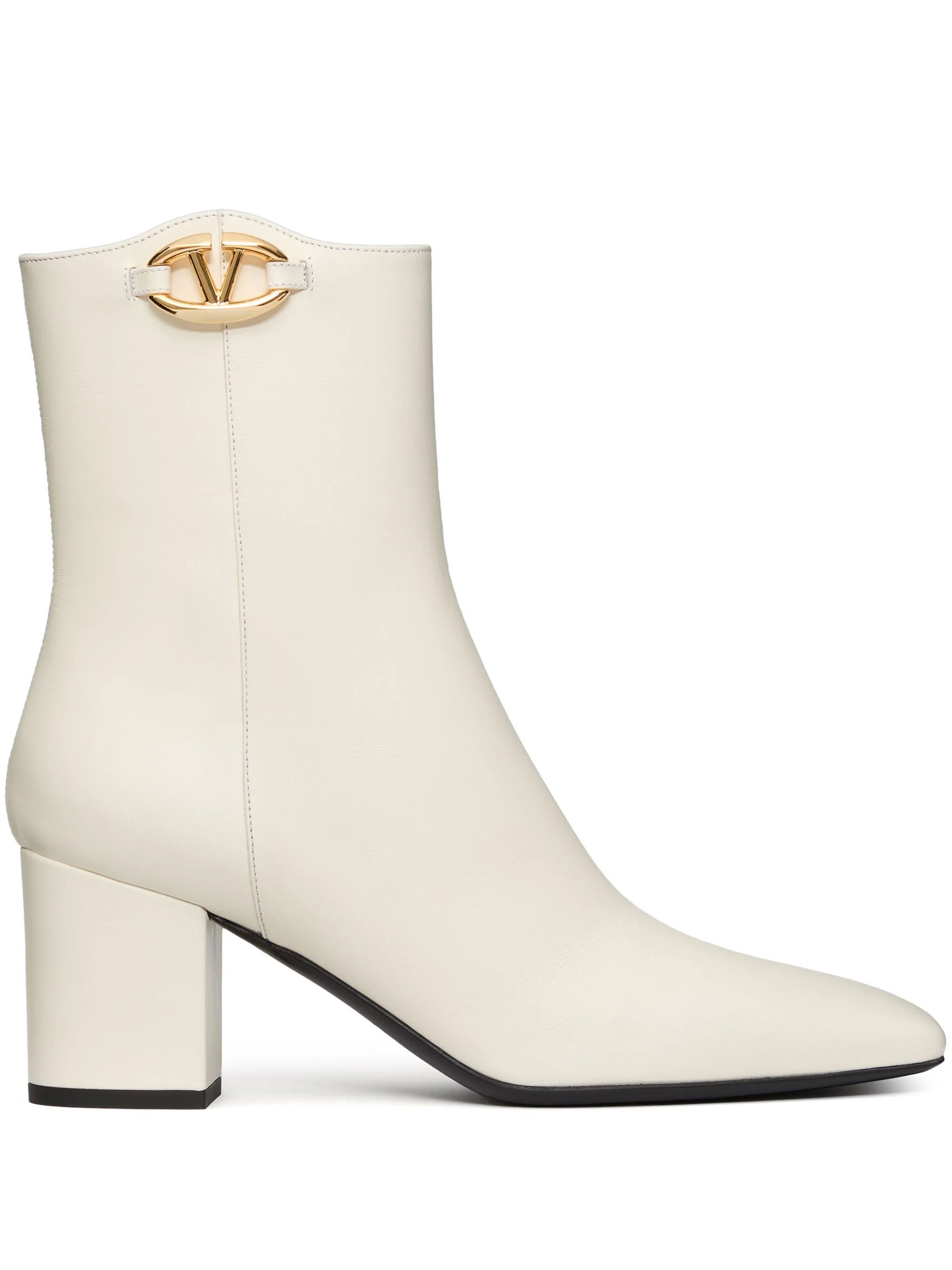 Valentino o1s22i1n0924 Vlogo Ankle Boots in White Size US 7 / IT 37 - 1 Thumbnail