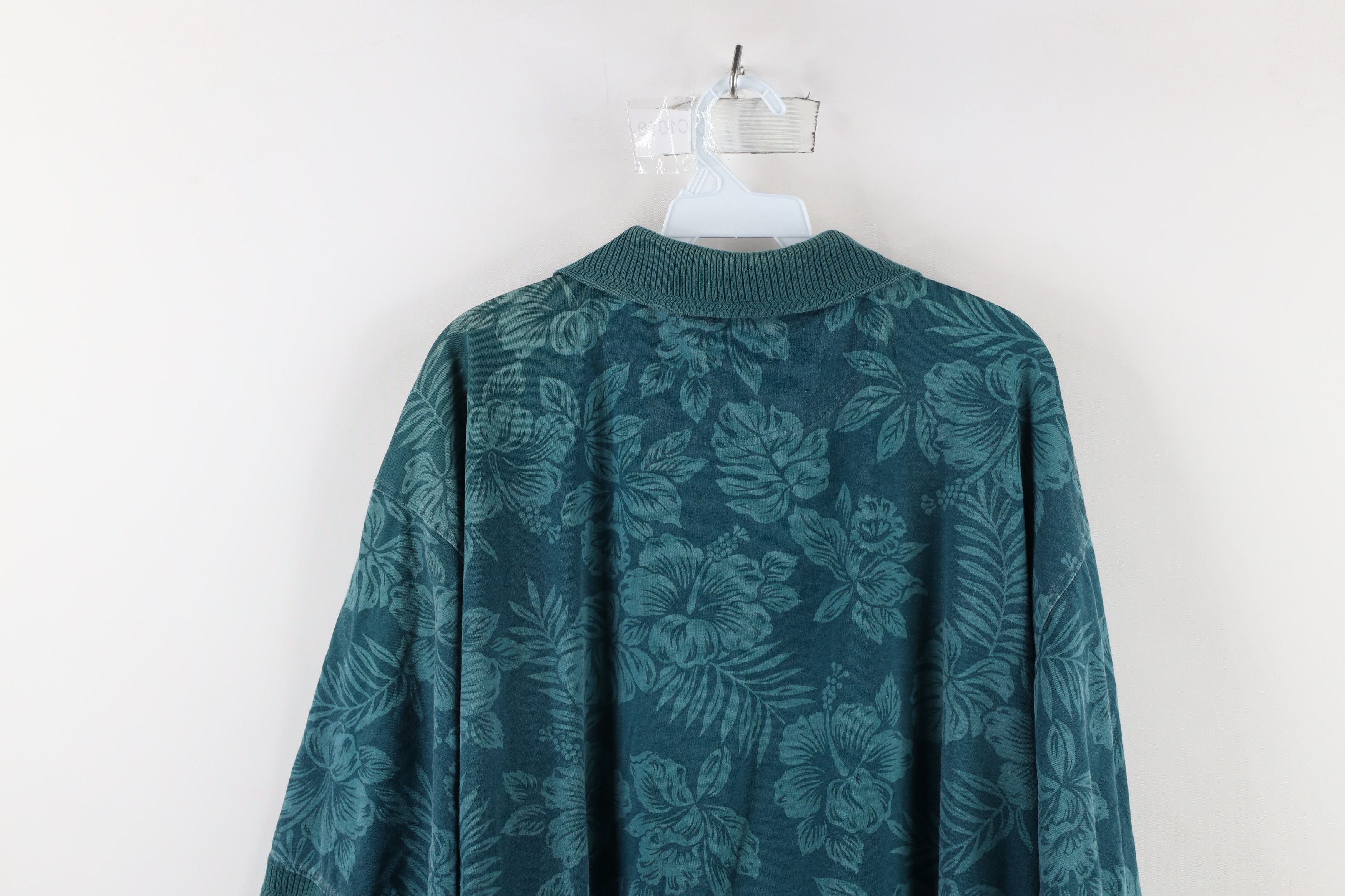 Tommy Bahama × Vintage Vintage Tommy Bahama All Over Print Golf Polo Shirt Teal Size US XL / EU 56 / 4 - 8 Thumbnail