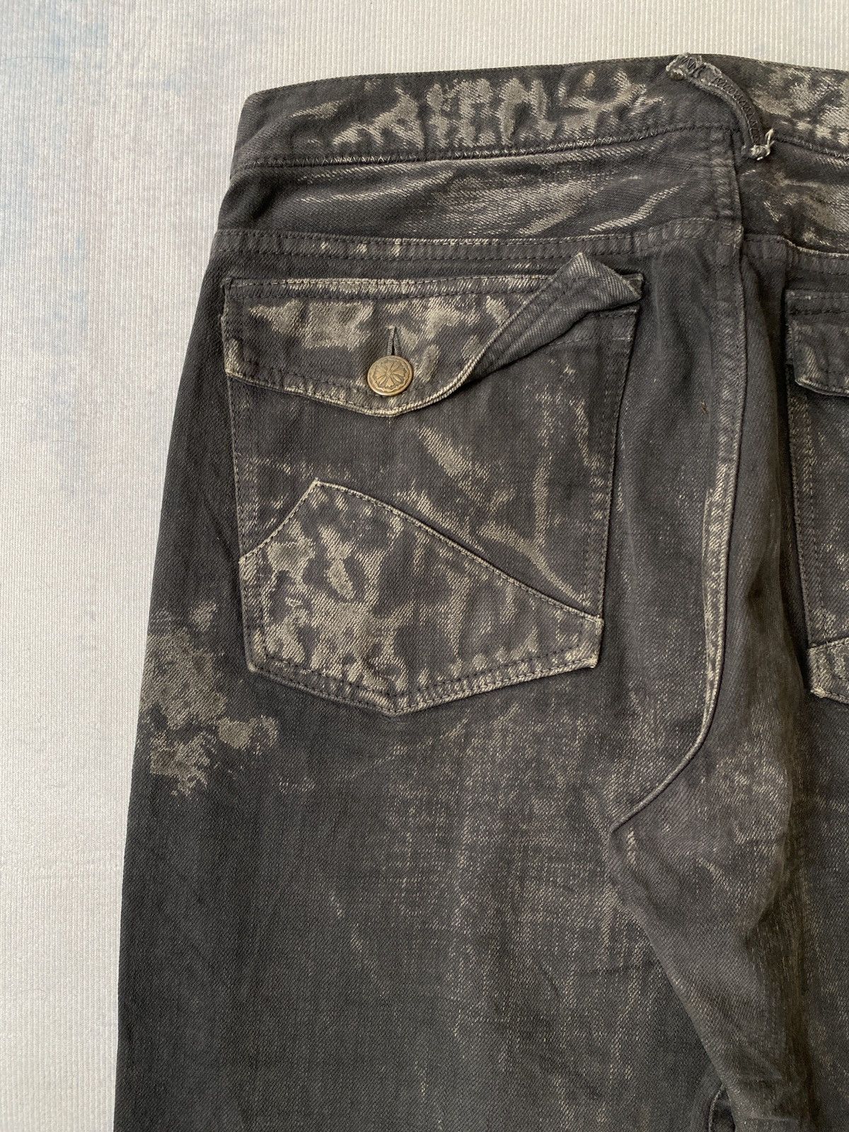 If Six Was Nine Flared Baggy Soul Of Freedom Waxed Denim Size US 33 - 14 Thumbnail