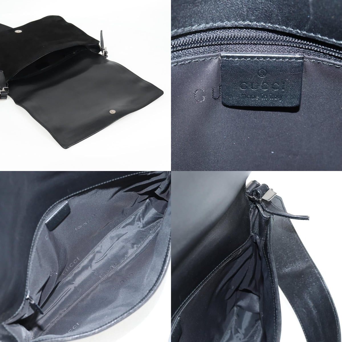 Gucci GUCCI Shoulder Bag Suede Black Silver 001 001 Size ONE SIZE - 12 Thumbnail
