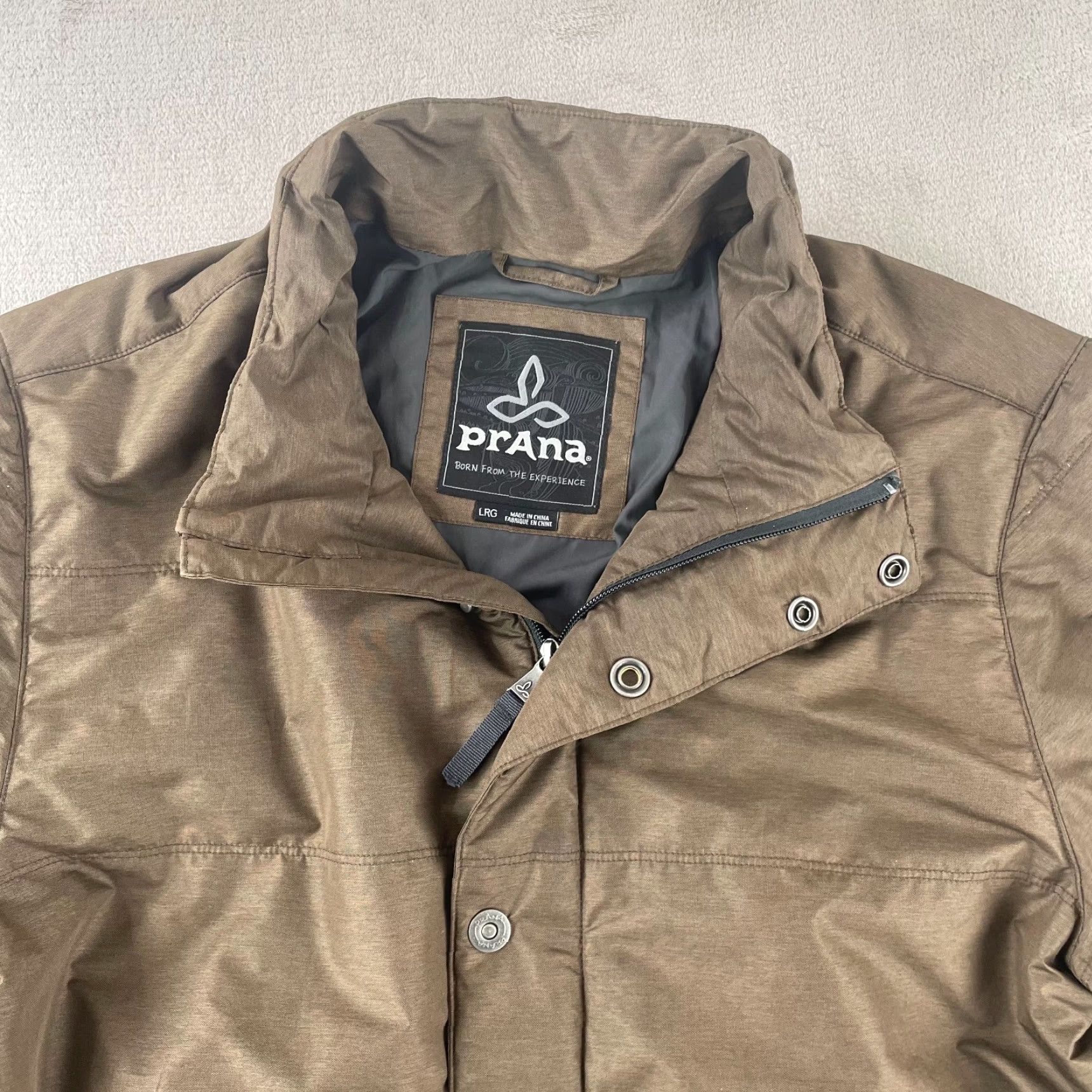 Prana prAna Miro Puffer Jacket Men L Acorn DWR Full Zip Pockets Quilted Outdoors Size US L / EU 52-54 / 3 - 3 Thumbnail
