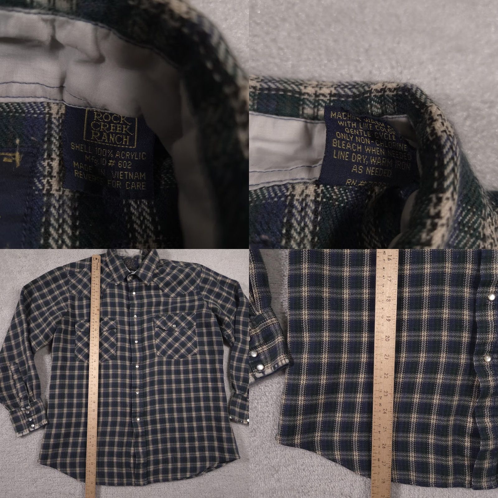 Vintage VINTAGE Rock Creek Ranch Shirt Mens Large Plaid Pearl Snap Western Look Cowboy Size US L / EU 52-54 / 3 - 9 Thumbnail